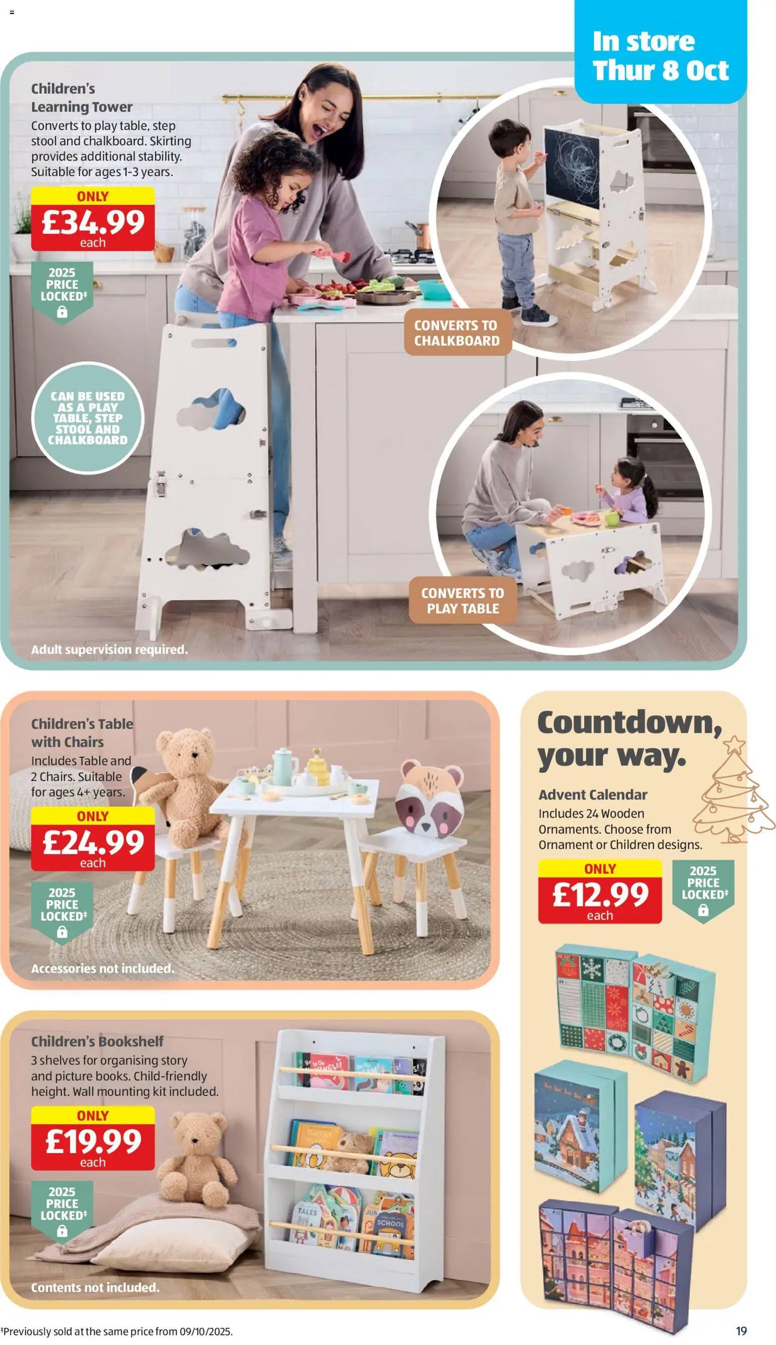 {H1} | Page: 19 | Products: Table, Advent calendar, Step stool