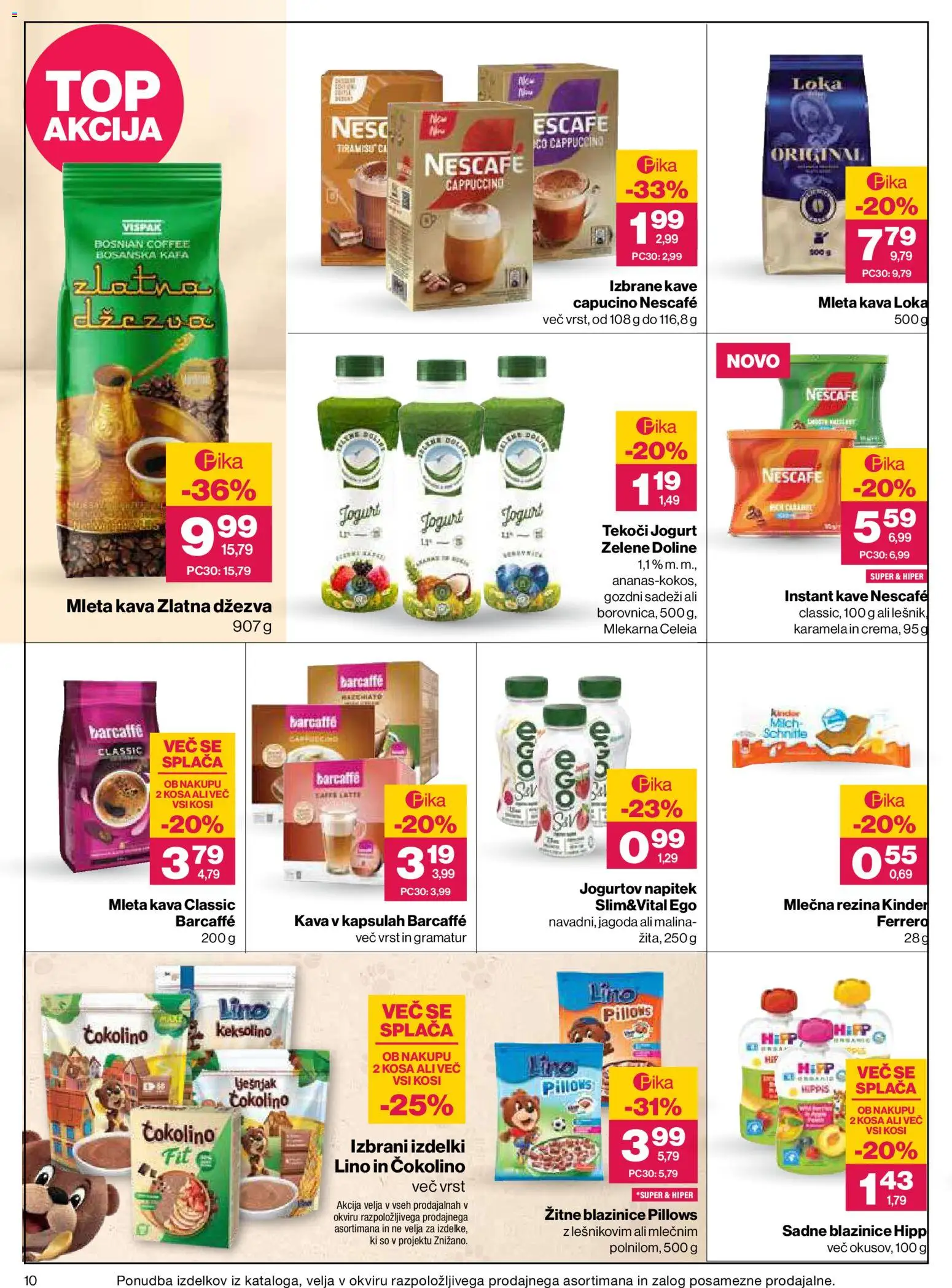 Novi Mercator katalog ponudbe – veljaven od 16.07.2026 | Stran: 10 | Izdelki: Mlečna rezina, Gozdni sadeži, Čokolino, Jogurt