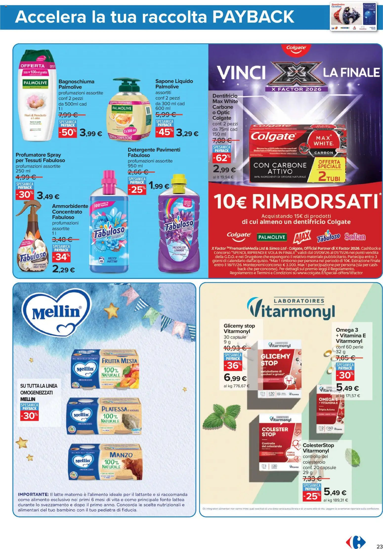 Volantino Carrefour del 29/09/2026 | Pagina: 23 | Prodotti: Sapone, Manzo, Fiori, Tubi