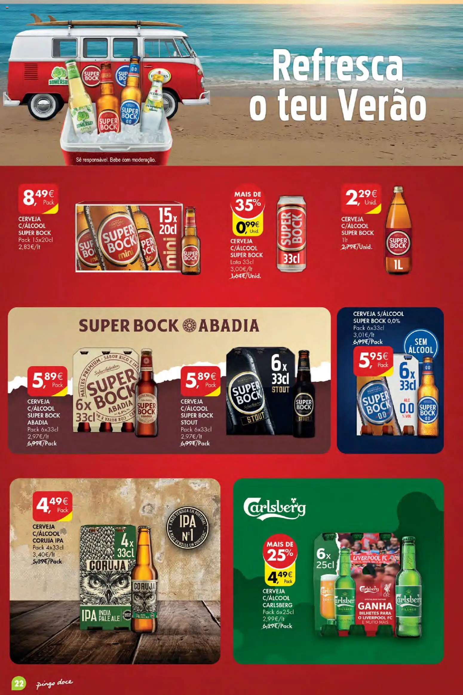 Pingo Doce Poupe Esta Semana Açores │ válido de 06/08/2026 | Página: 22 | Produtos: Super bock, Cerveja, Álcool, Pá