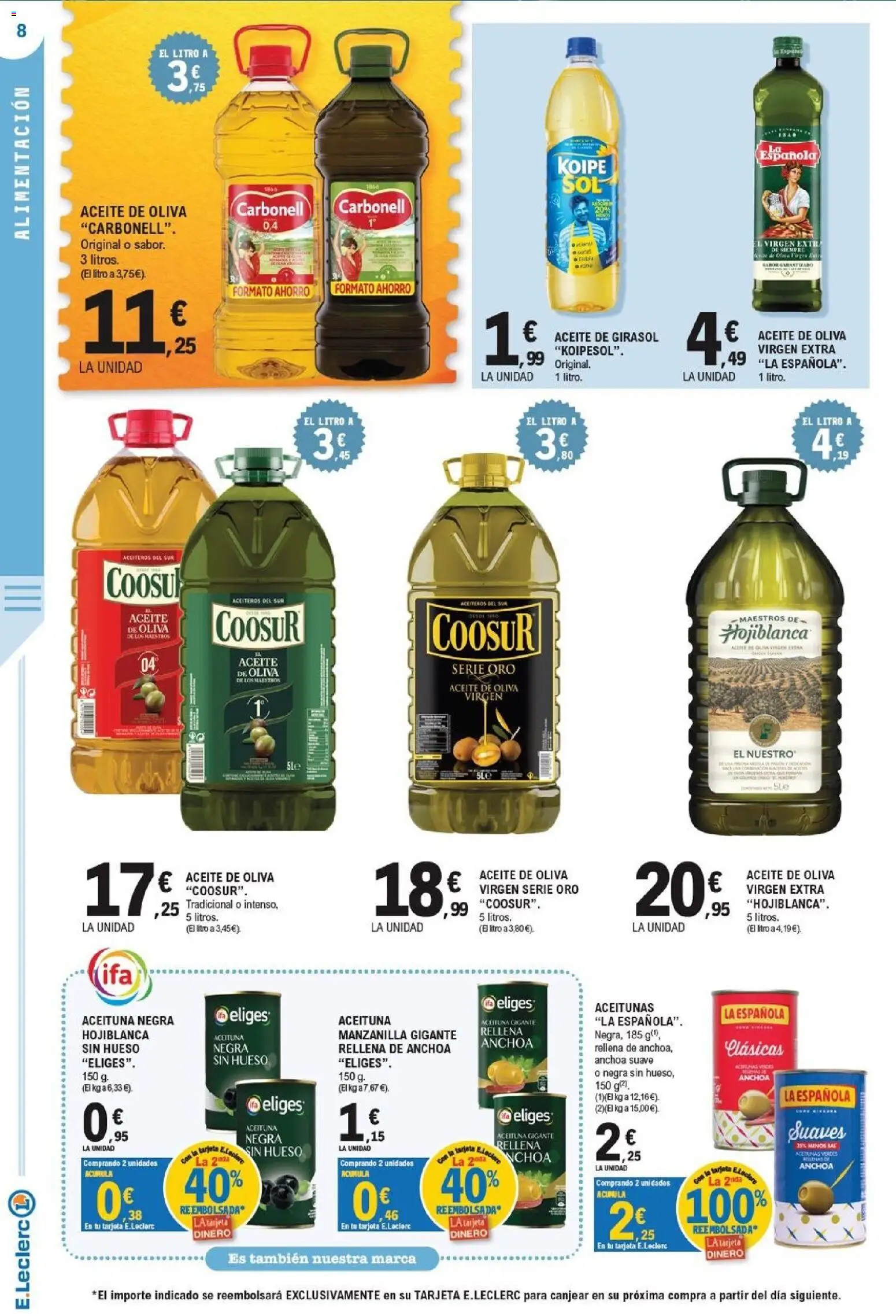 E.Leclerc - Ciudad Real │ válido desde el 23/09/2026 | Página: 8 | Productos: Aceitunas, Aceite, Aceite de oliva, Aceite de oliva virgen extra