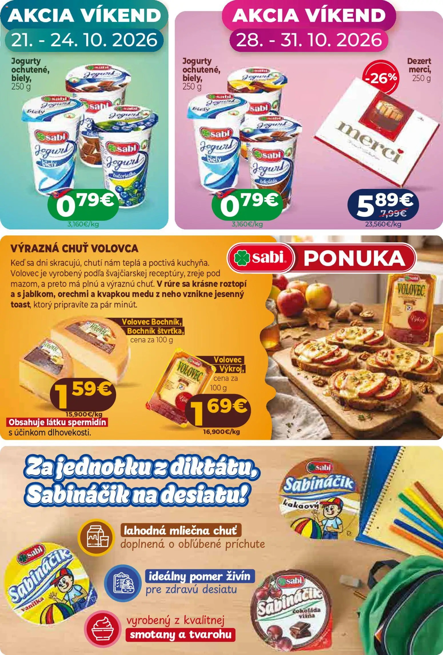Nové Milk Agro akcie – leták je platný od 21.10.2026 | Strana: 3 | Produkty: Merci, Čokoláda, Dezert, Vanilka