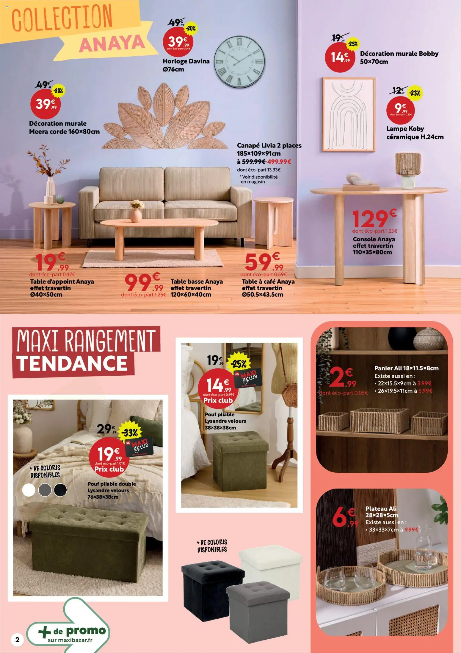 {H1} | Page: 2 | Produits: Plateau, Table basse, Lampe, Café