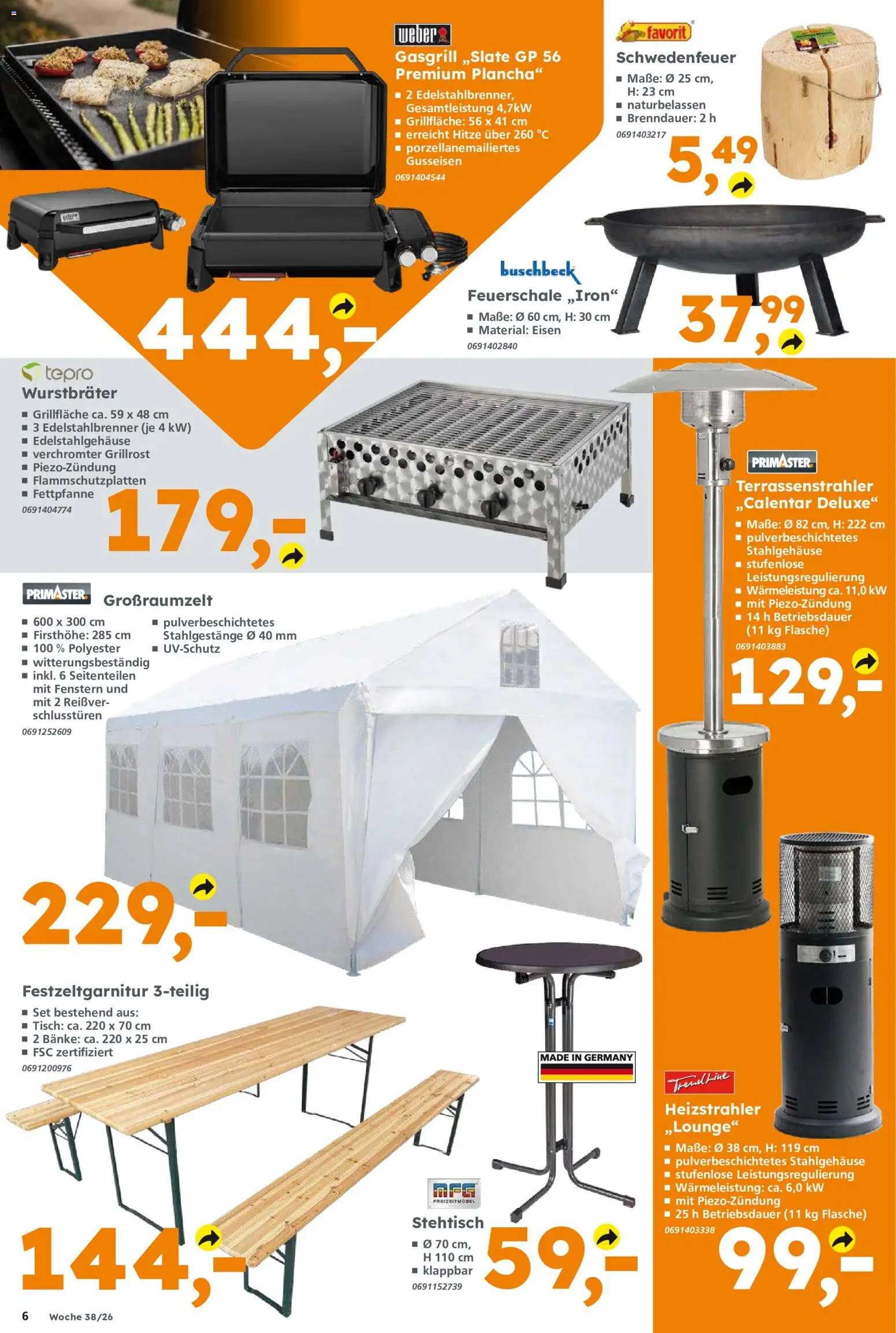 Globus Baumarkt Prospekt Oranienburg-Germendorf – gültig ab 14.09.2026 | Seite: 6 | Produkte: Tisch