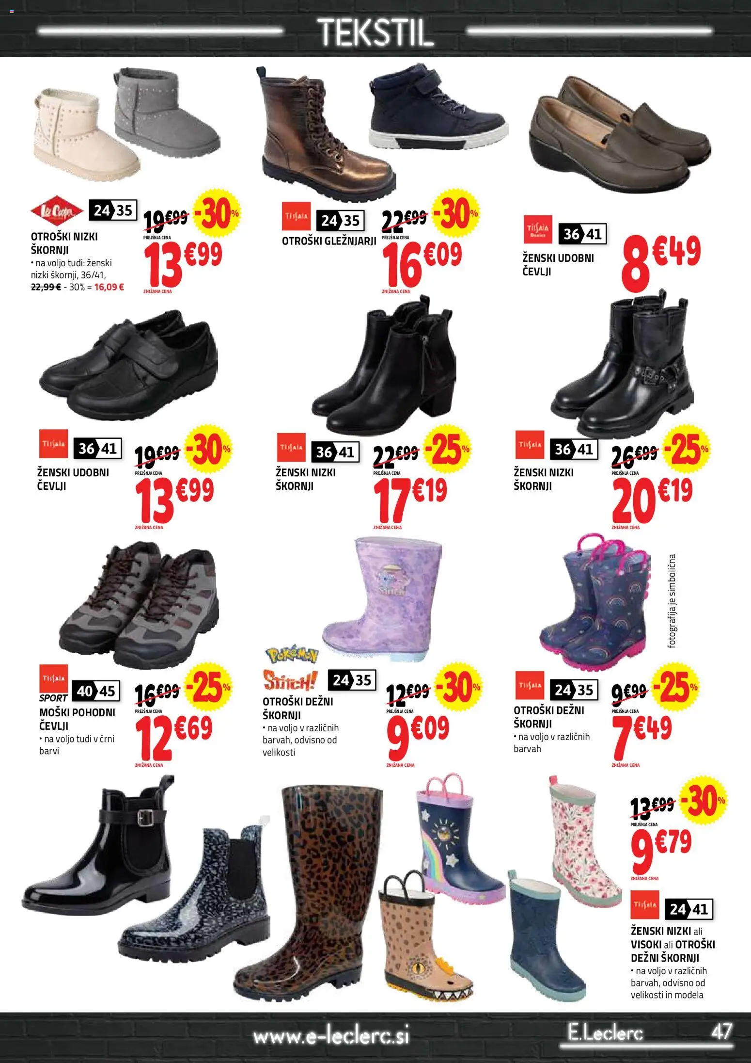 Novi E.leclerc katalog ponudbe – veljaven od 30.09.2026 | Stran: 47 | Izdelki: Škornji, Cevlji