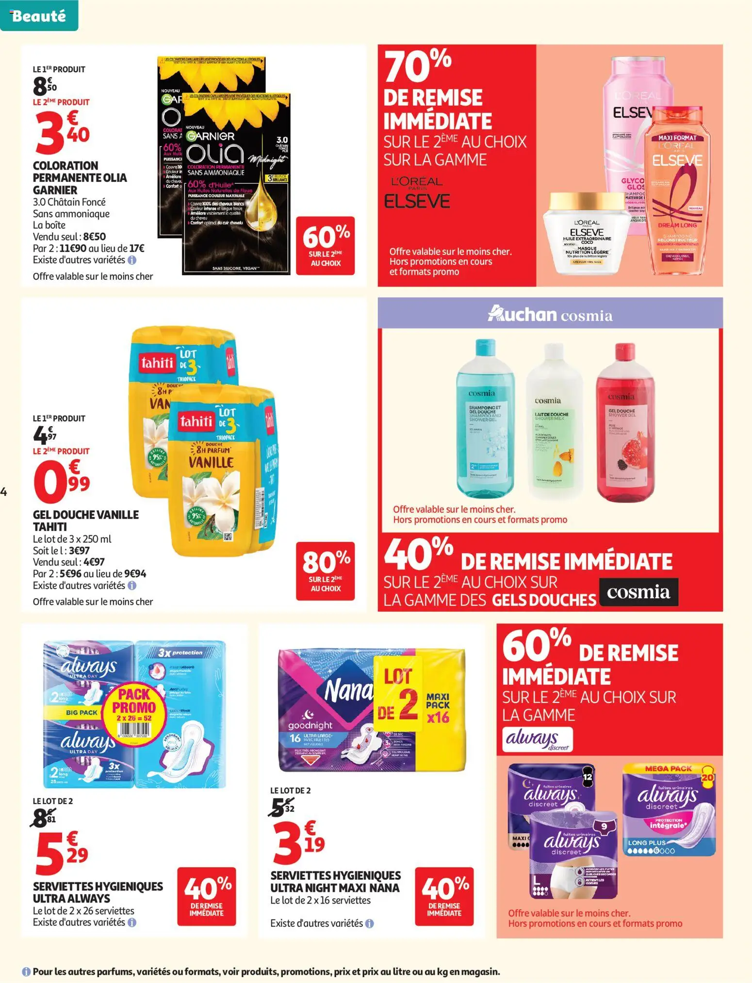 {H1} | Page: 4 | Produits: Coloration, Shampooing, Masque, Gel douche