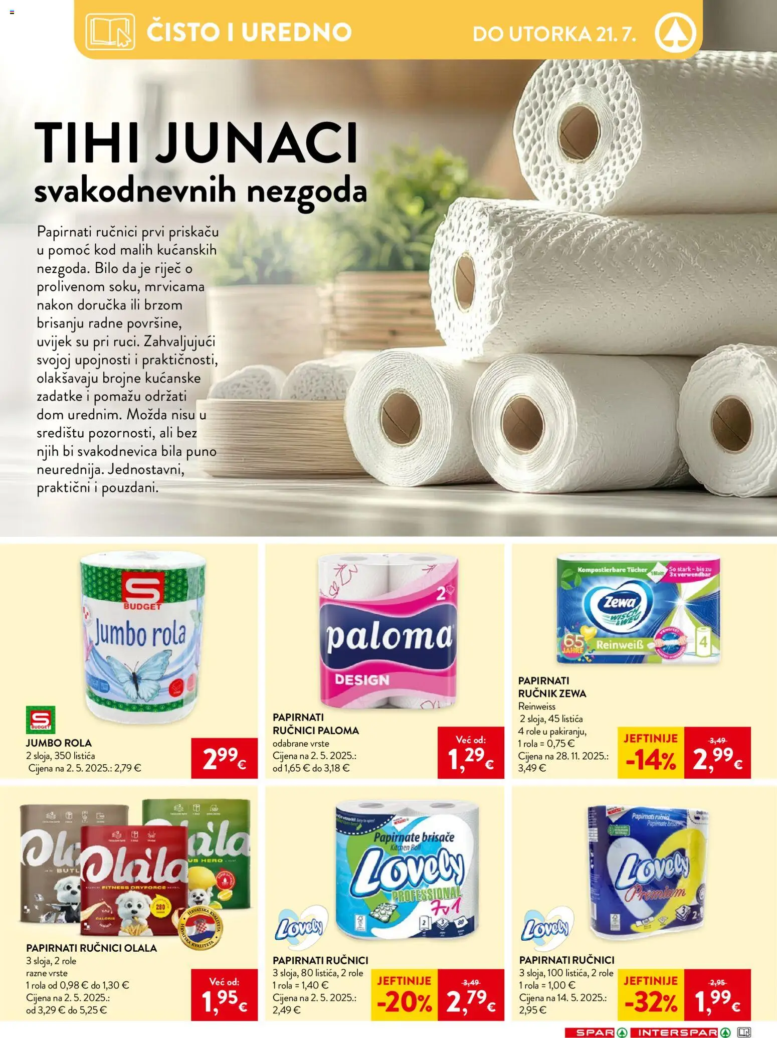 Spar katalog | vrijedi od 15.07.2026 | Stranica: 23 | Proizvodi: Role, Papirnati ručnici, Ručnik, Zewa