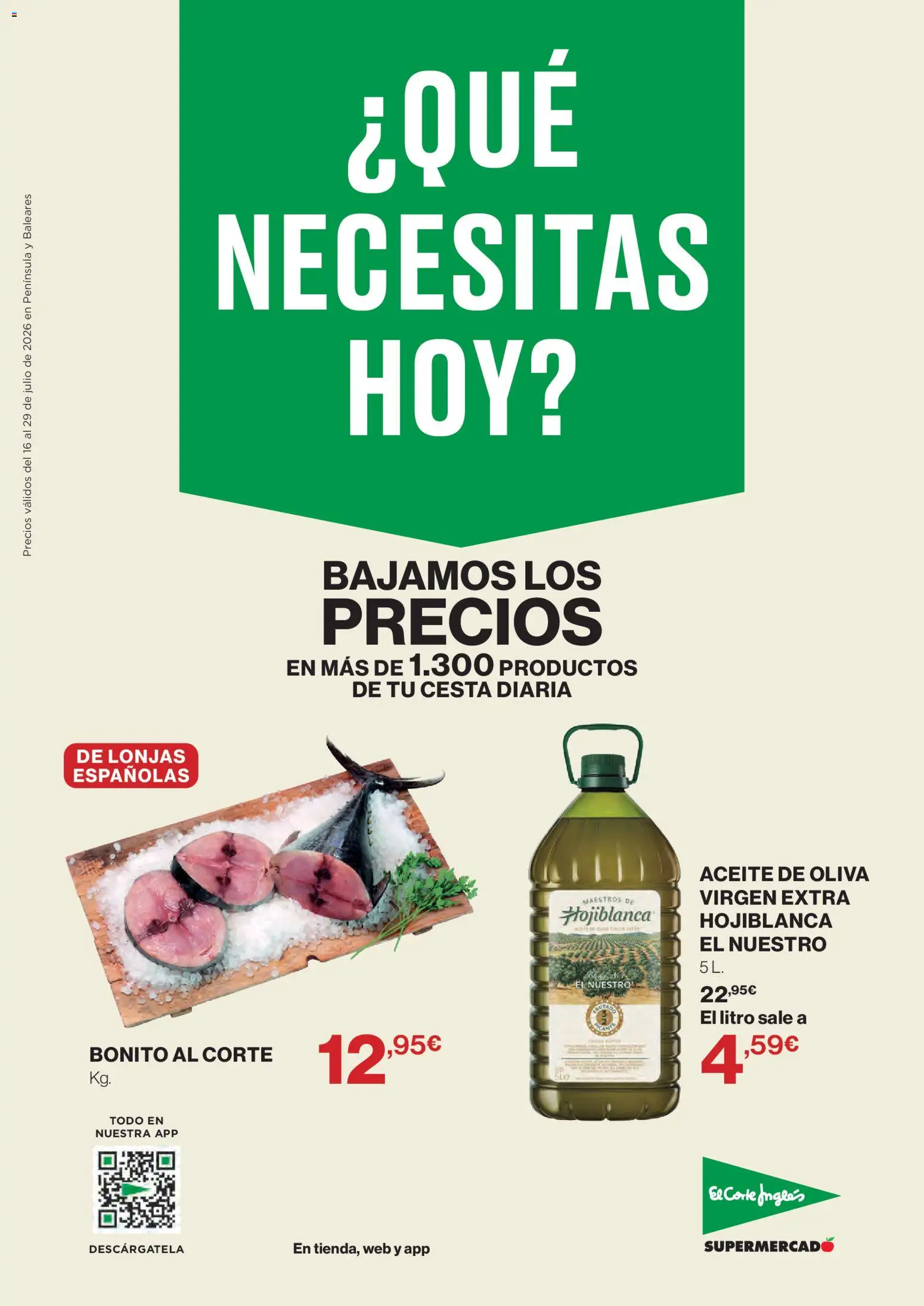 El Corte Inglés ofertas │ válido desde el 16/07/2026 | Página: 1 | Productos: Aceite, Aceite de oliva, Cesta