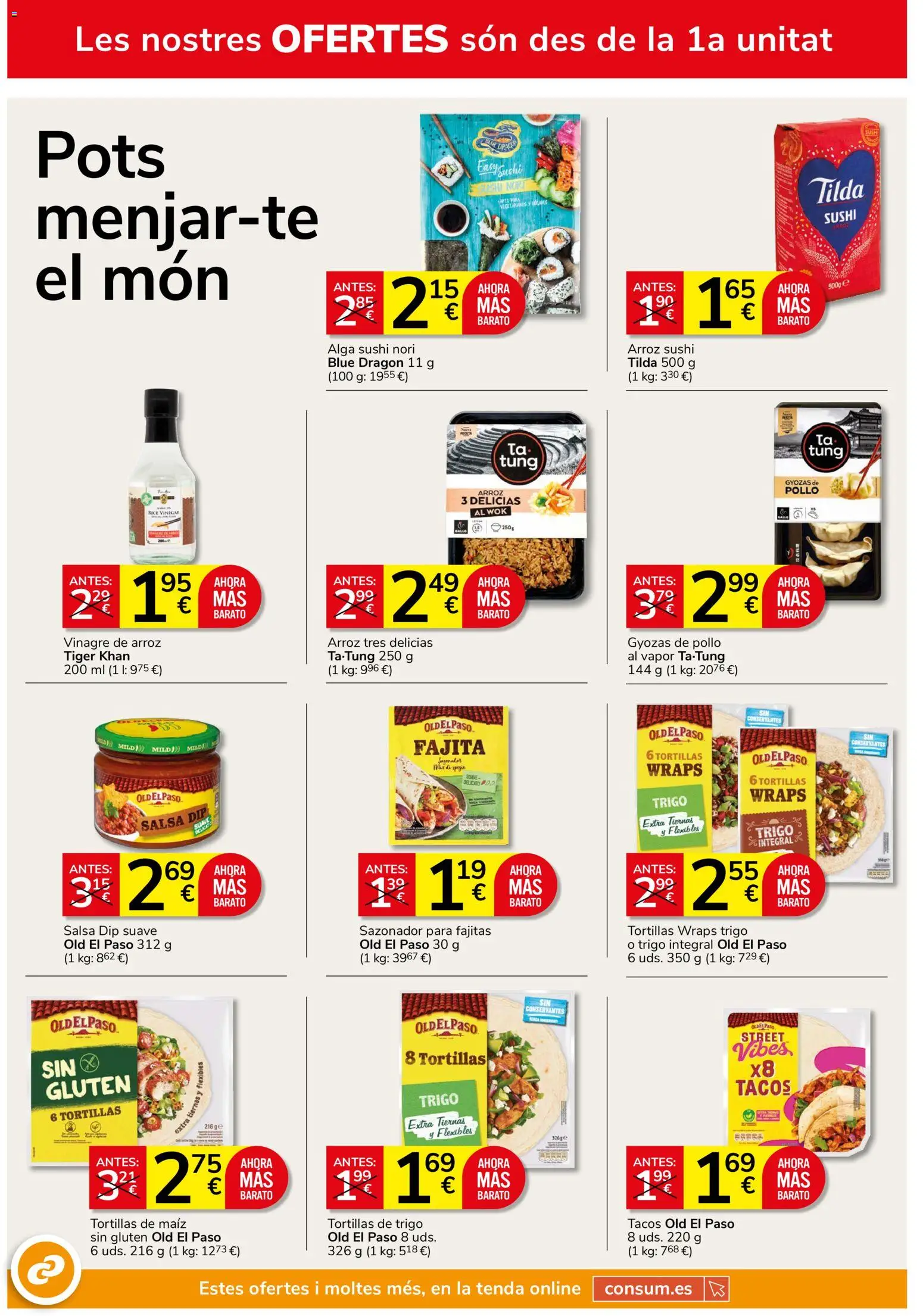 Consum folleto │ válido desde el 25/06/2026 | Página: 8 | Productos: Arroz, Tacos, Σιδερώστρα, Δεξαμενή