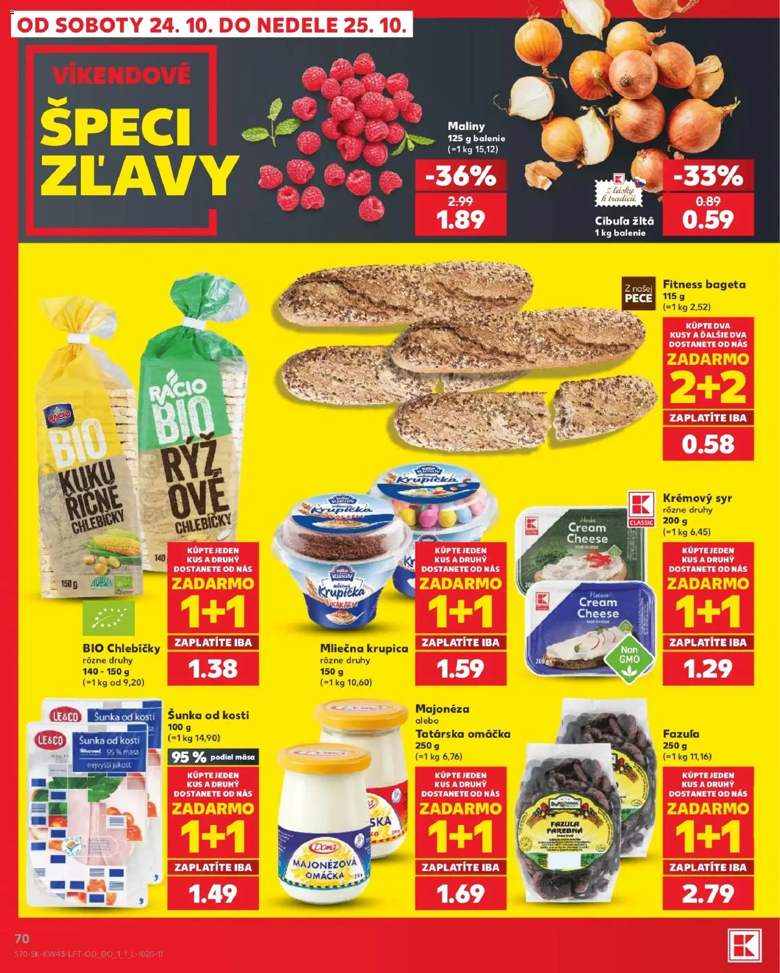 Nové Kaufland akcie – leták je platný od 22.10.2026 | Strana: 70 | Produkty: Bageta, Cream cheese, Tatárska omáčka, Omáčka