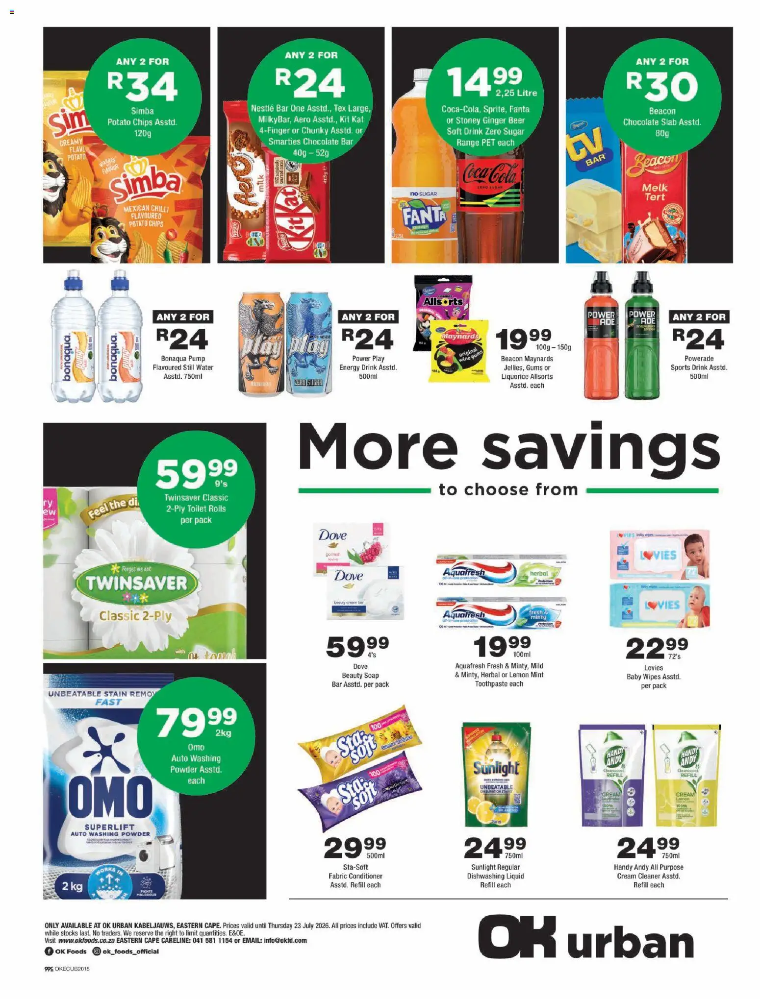 New OK Foods catalogue – valid from 15/07/2026 | Page: 4 | Products: Milk, Chocolate, Cream, Washing powder