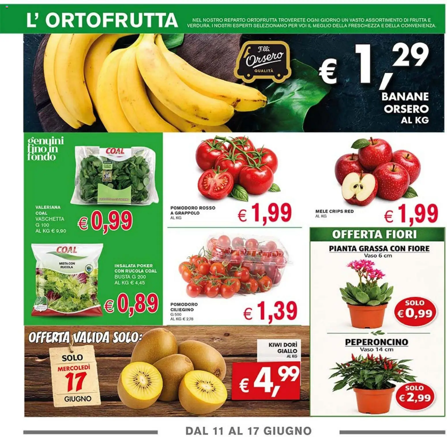 Volantino Coal del 04.06.2026 | Pagina: 3 | Prodotti: Mele, Rucola, Insalata, Pomodoro
