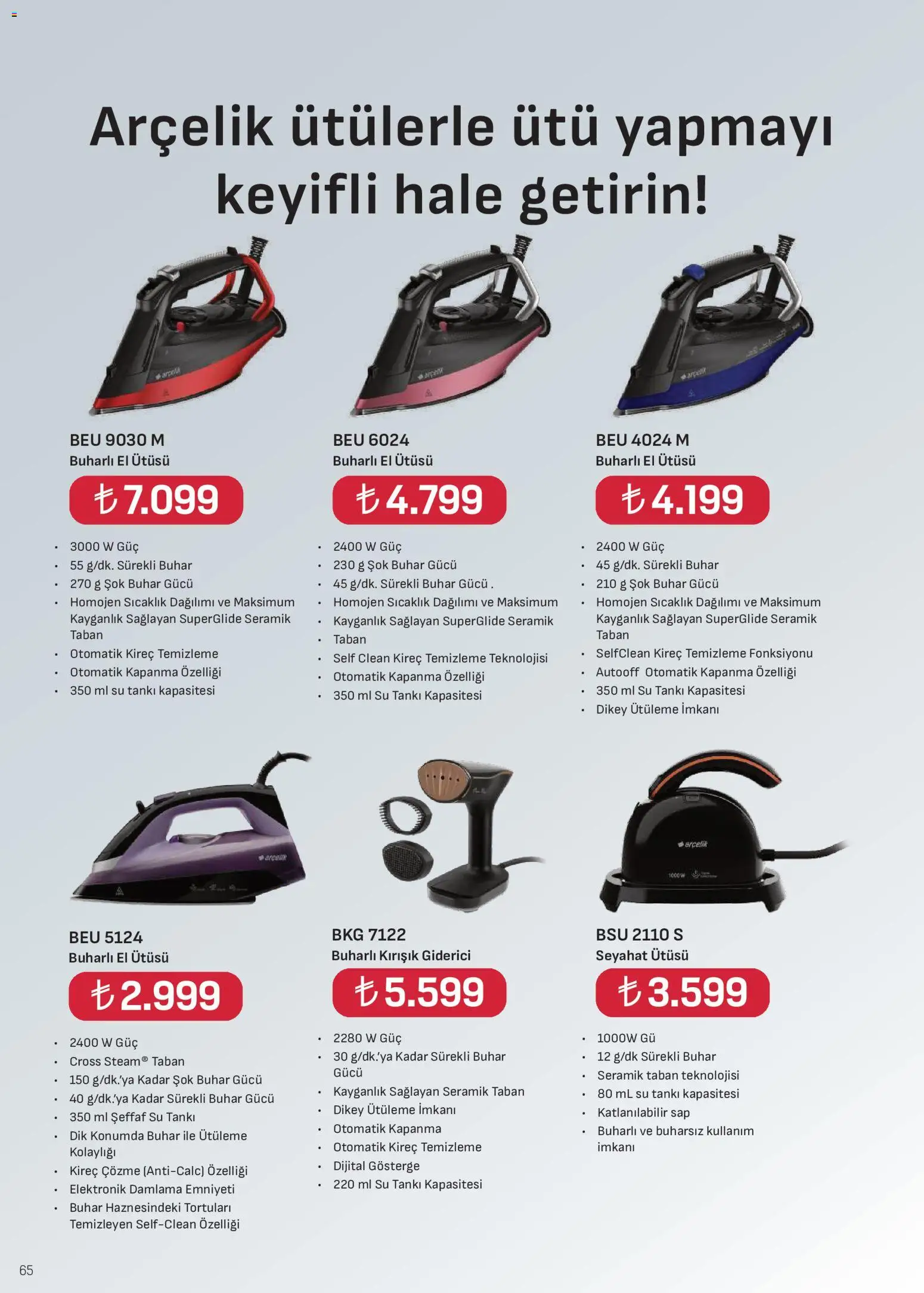 Arçelik Katalog - 01 Ağustos 2026 tarihinden itibaren geçerlidir | Sayfa: 65