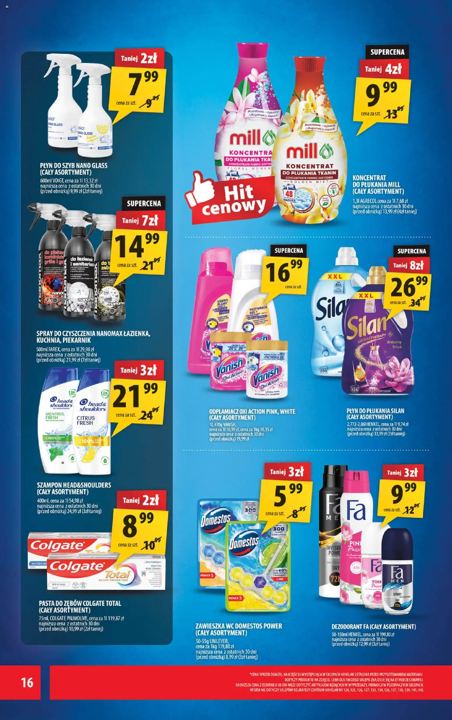 Arhelan gazetka od 24.04.2026 | Strona: 16 | Produkty: Delikatesy, Szampon, Pasta do zębów, Odplamiacz