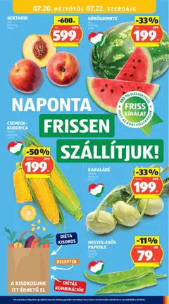GÖRÖGDINNYE, /kg, 222 Ft/kg, 329654 - amely érvényes a következő dátumtól: 2026.07.16. | Oldal: 21