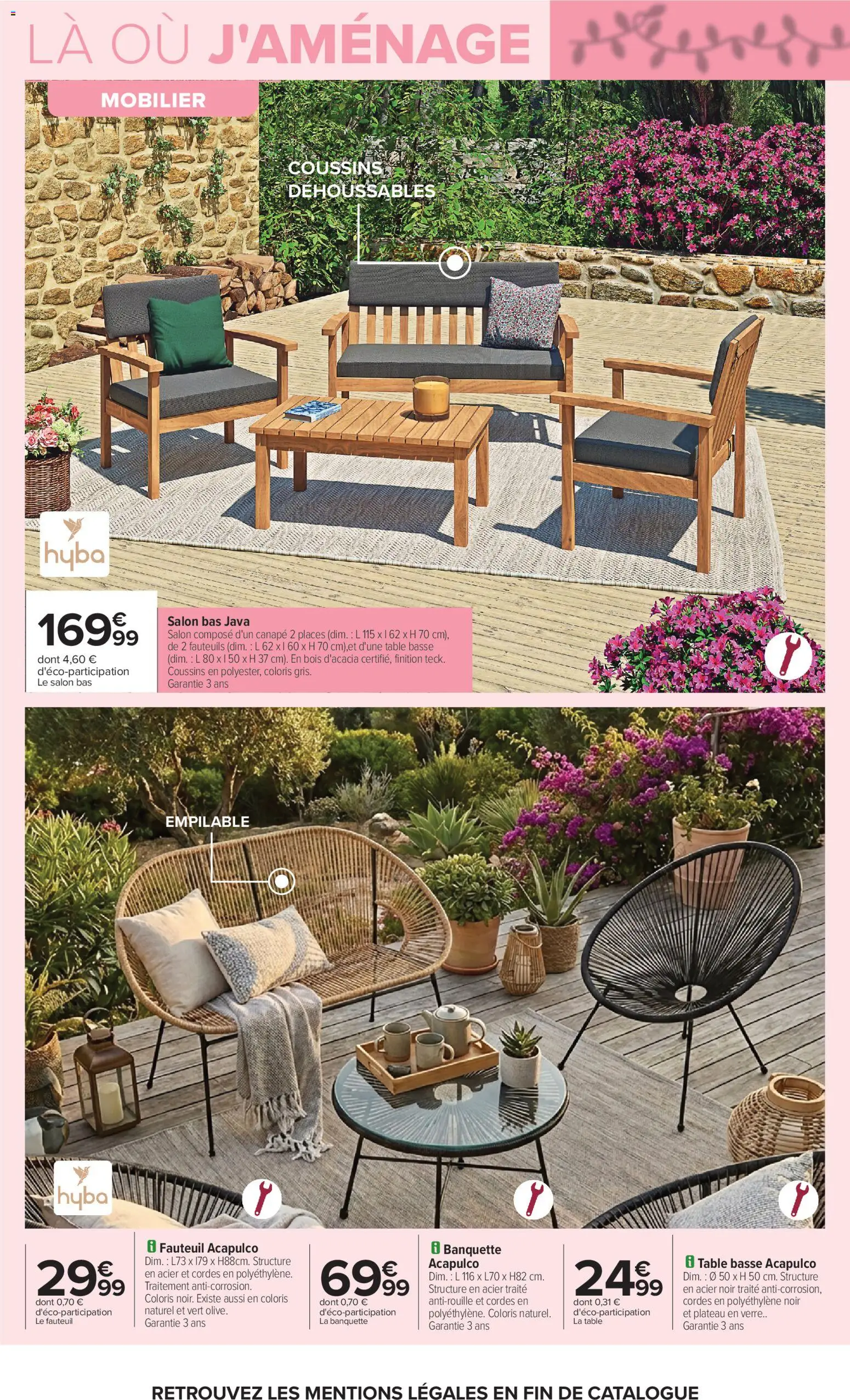 {H1} | Page: 22 | Produits: Plateau, Fauteuil acapulco, Canapé, Table