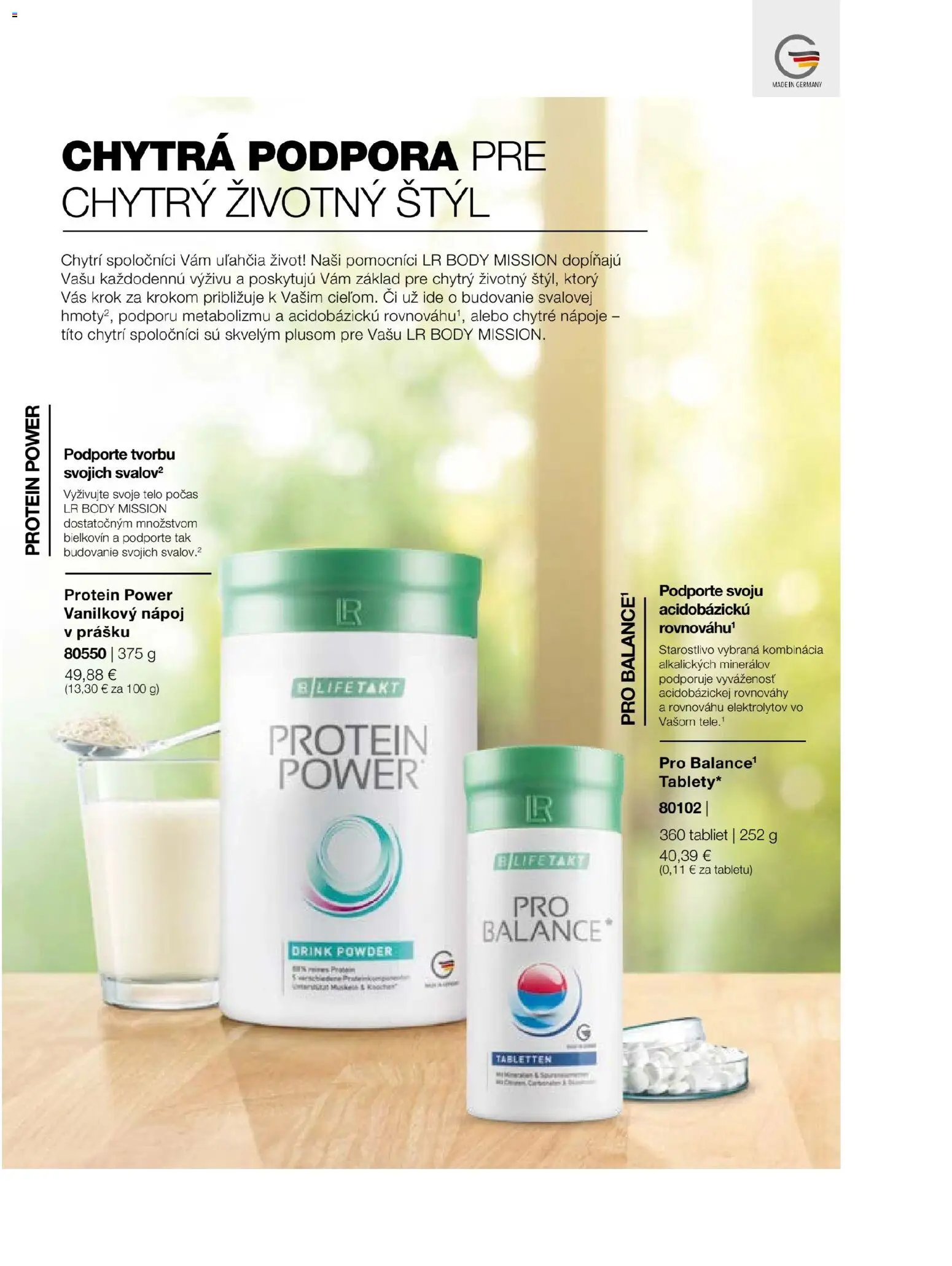 Nové LR akcie – leták je platný od 22.05.2026 | Strana: 50 | Produkty: Protein