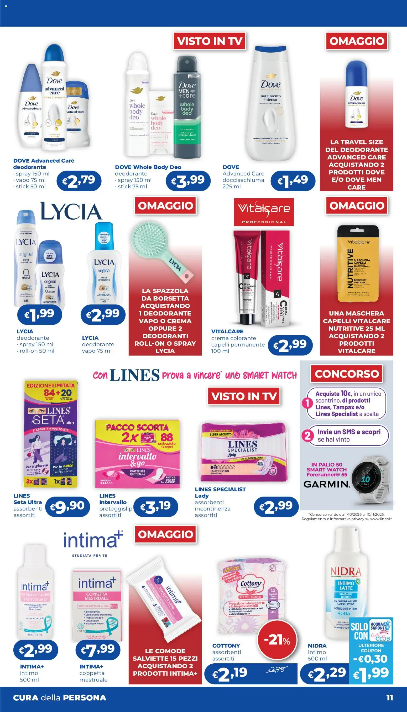 Volantino Acqua e Sapone del 15/10/2026 | Pagina: 11 | Prodotti: Deodorante, Detergente, Tè, TV