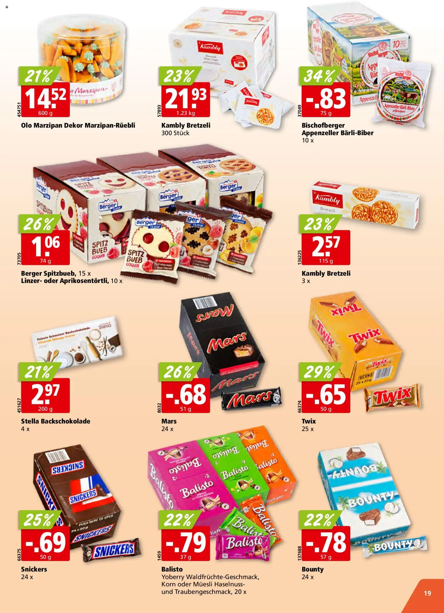 Aligro aktionen Schlieren, Gossau SG, Frauenfeld, Rapperswil-Jona, Sargans, Bern – gültig ab 07.09.2026 | Seite: 19 | Produkte: Snickers, Mars, Twix
