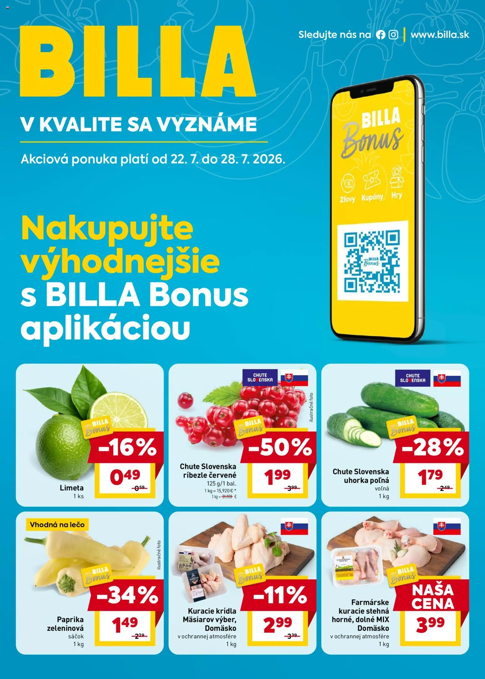 Billa Bonus leták (od 22.07.2026) prelistovať nový online catalogue cover