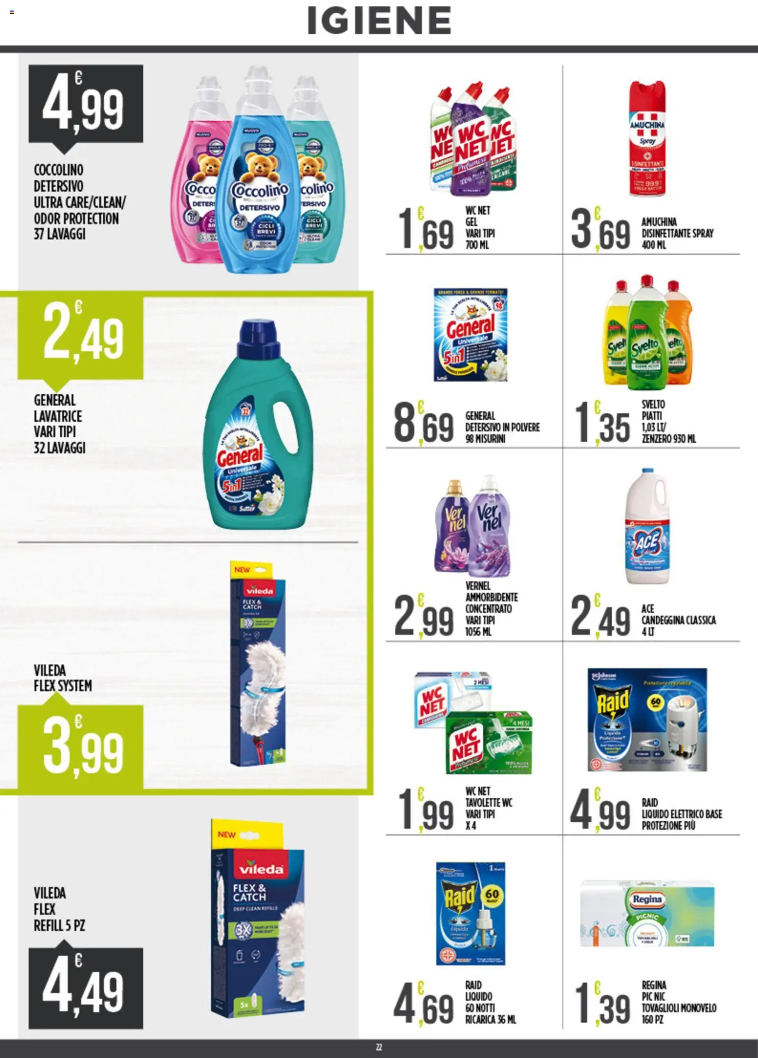 Volantino Euroesse del 15.06.2026 | Pagina: 22 | Prodotti: Detersivo in polvere, Ammorbidente, Candeggina, Lavatrice