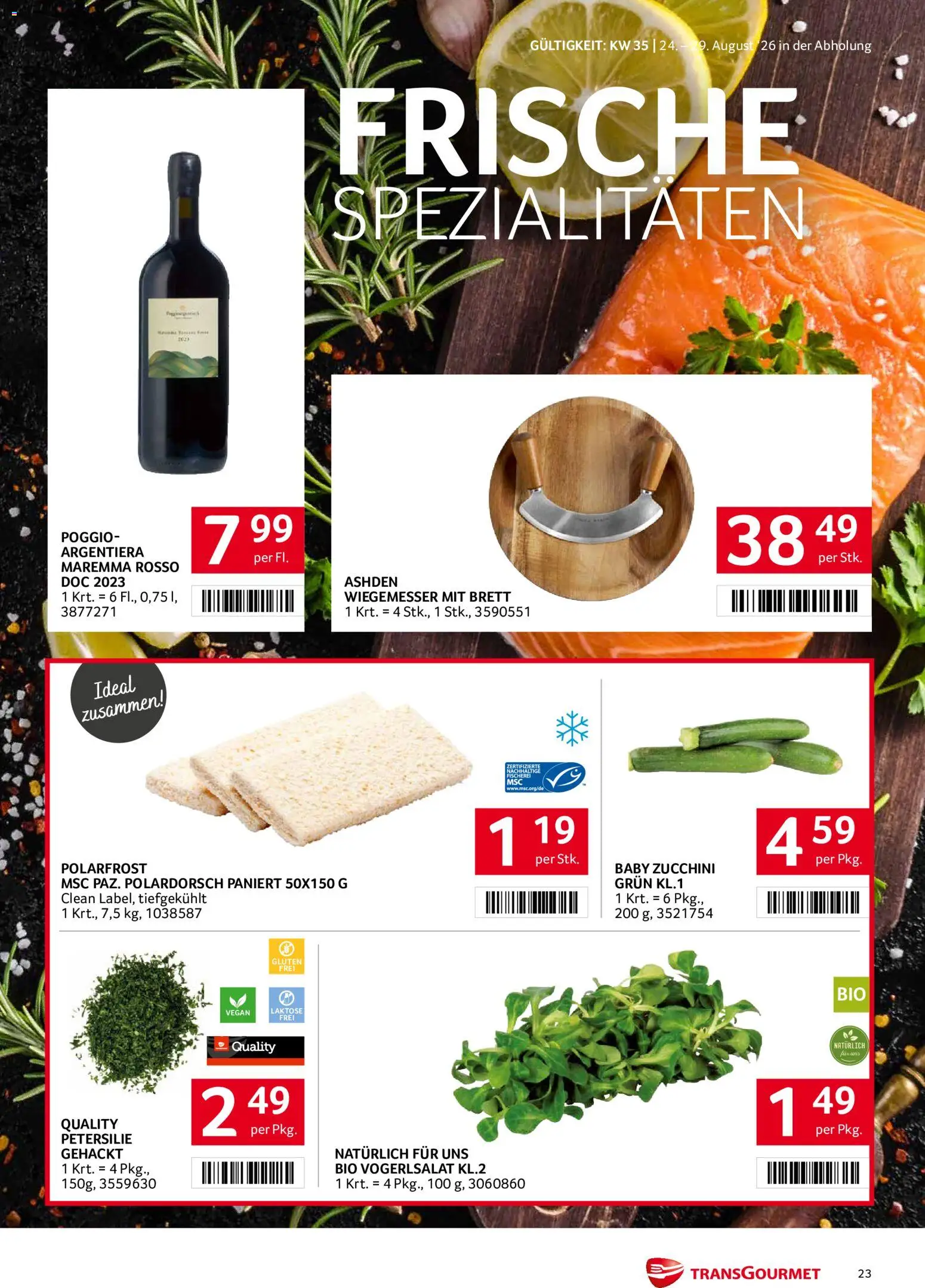 Transgourmet Flugblatt gültig ab 24.08.2026 | Seite: 23 | Produkte: Petersilie, Zucchini