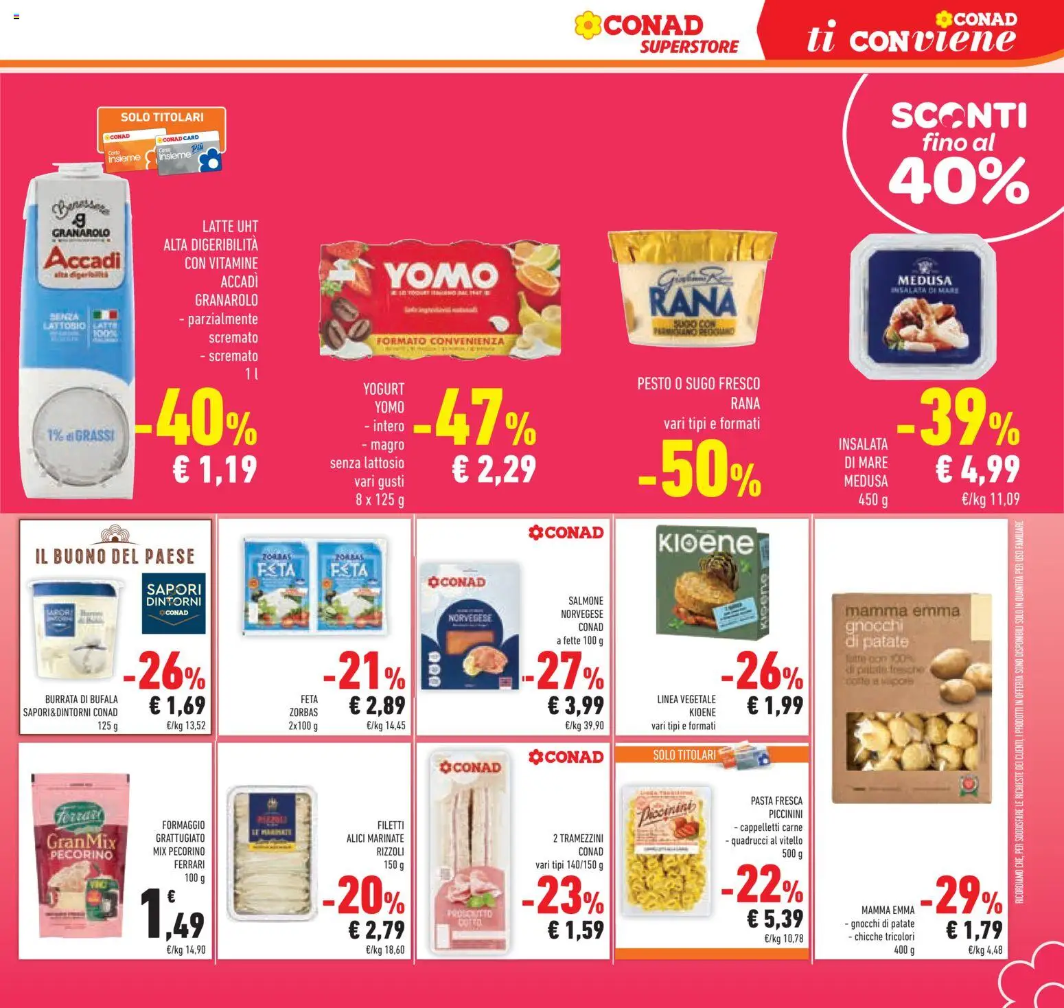 Volantino Conad del 26/08/2026 | Pagina: 17 | Prodotti: Formaggio grattugiato, Formaggio, Carne, Feta