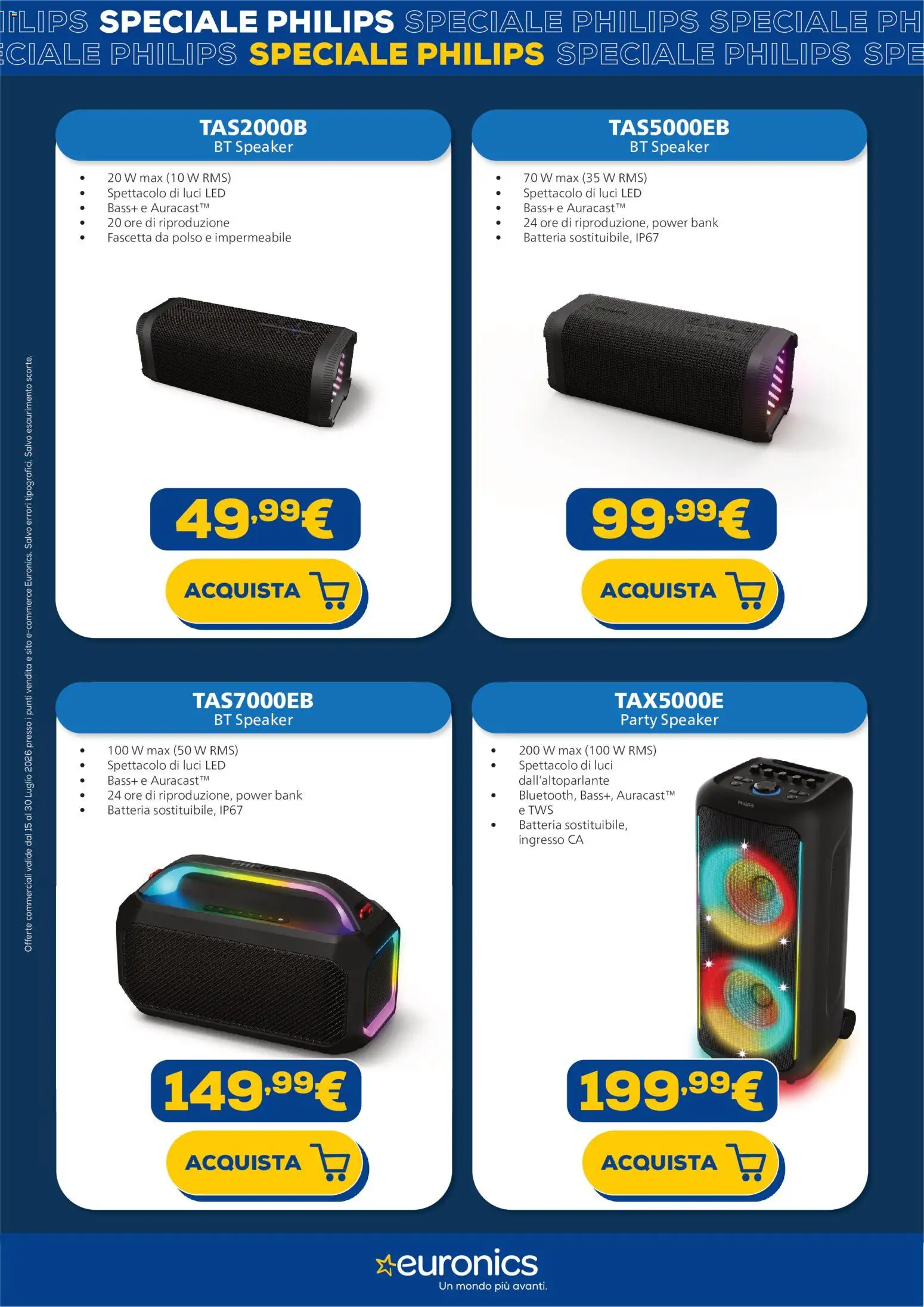 Volantino Euronics del 15/07/2026 | Pagina: 5 | Prodotti: Power bank, Speaker, Batteria