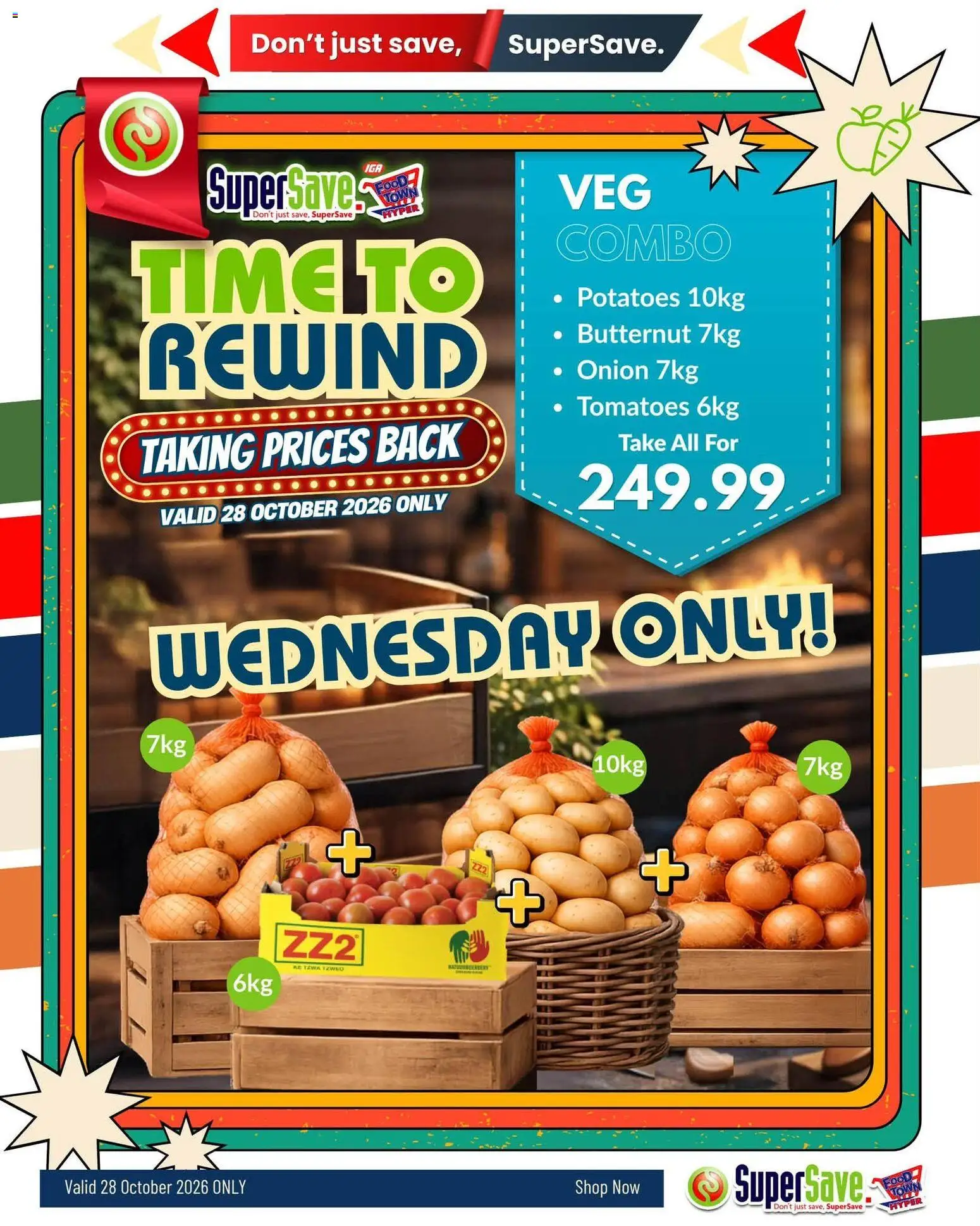 New Super Save catalogue – valid from 28/10/2026 | Page: 1 | Products: Tomatoes, Potatoes, Onion