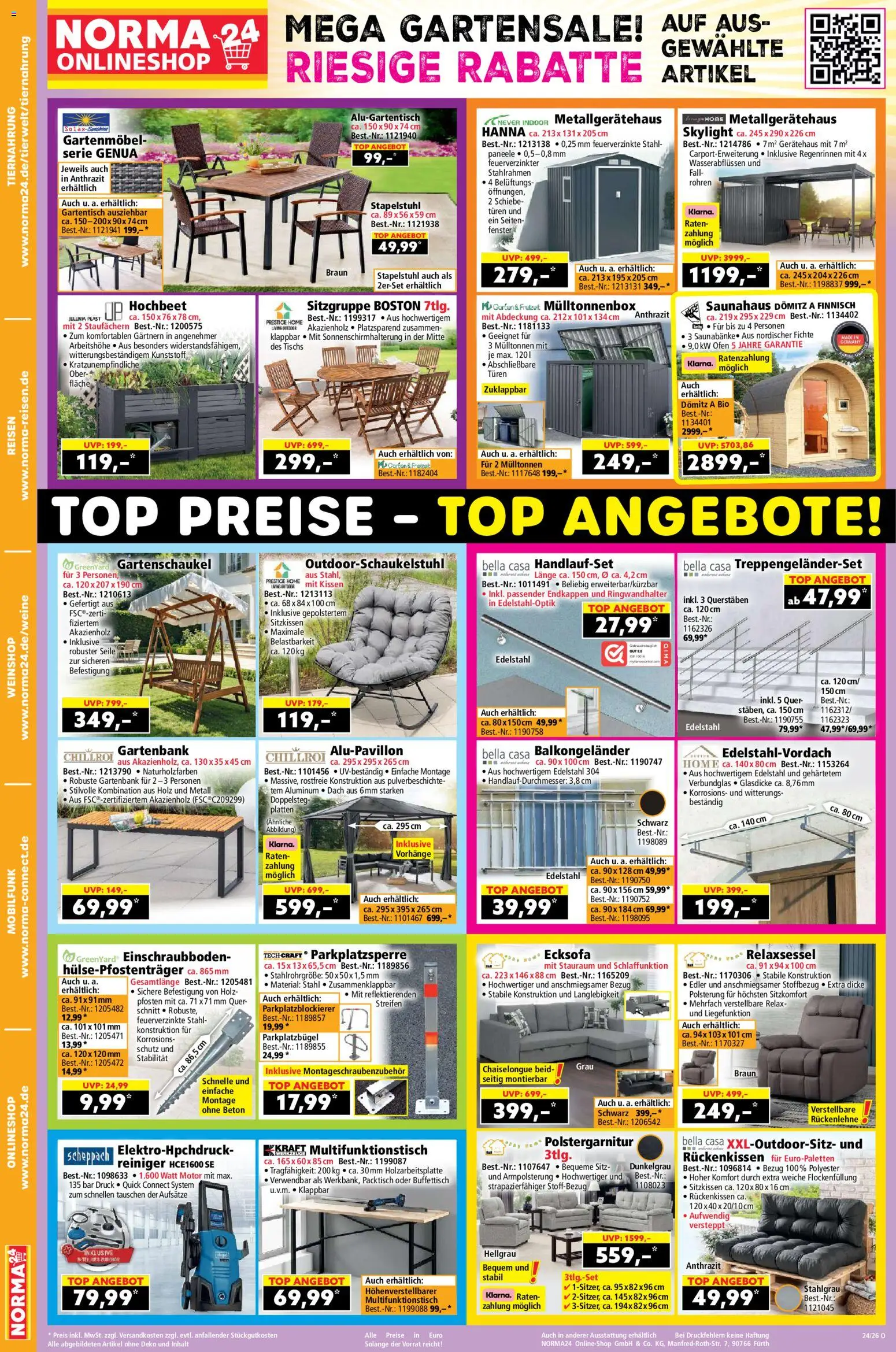 Norma Prospekt – gültig ab 08.06.2026 | Seite: 21 | Produkte: Hochbeet, Relaxsessel, Kissen, Gartenmöbel