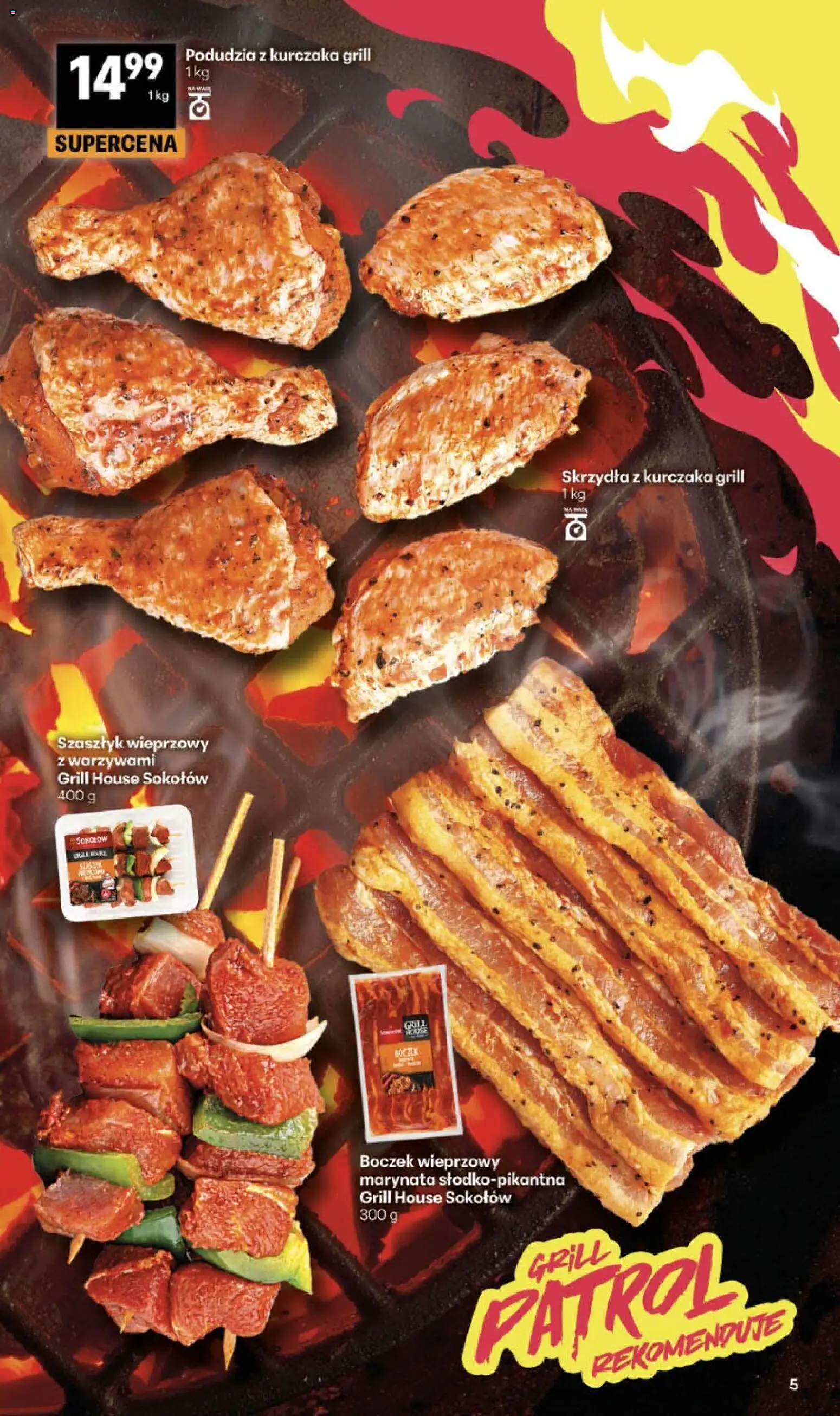 Delikatesy Centrum gazetka od 20.08.2026 | Strona: 5 | Produkty: Boczek wieprzowy, Grill, Podudzia z kurczaka, Boczek