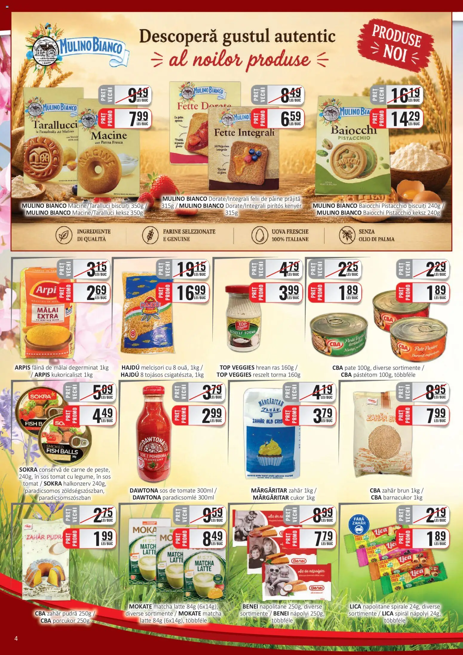 Noul catalog CBA – valabil de la 16.06.2026 | Pagină: 4 | Produse: Pate, Napolitane, Pâine, Biscuiți