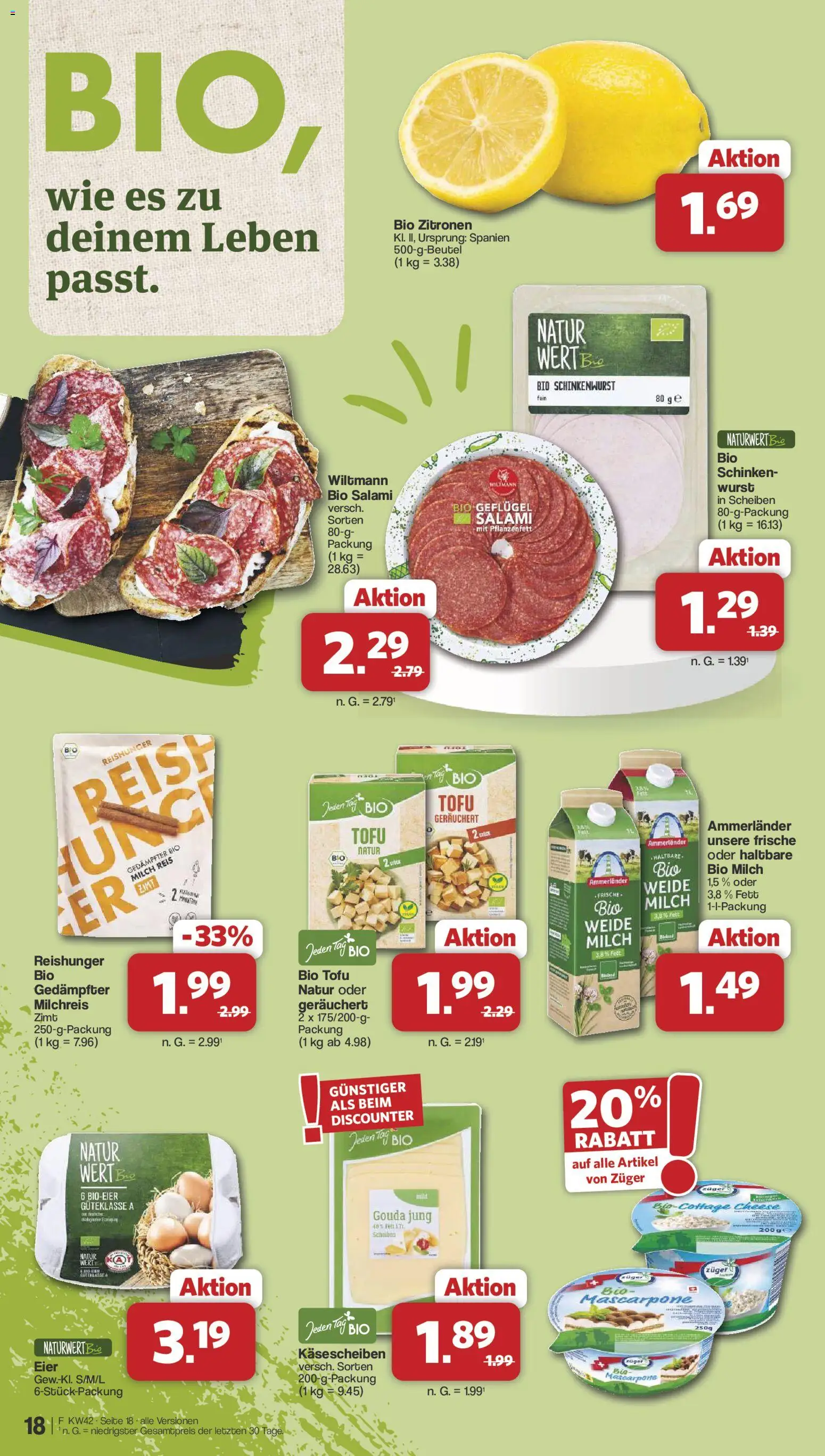 Famila Nordwest Prospekt – gültig ab 12.10.2026 | Seite: 18 | Produkte: Milch, Eier, Wurst, Zitronen