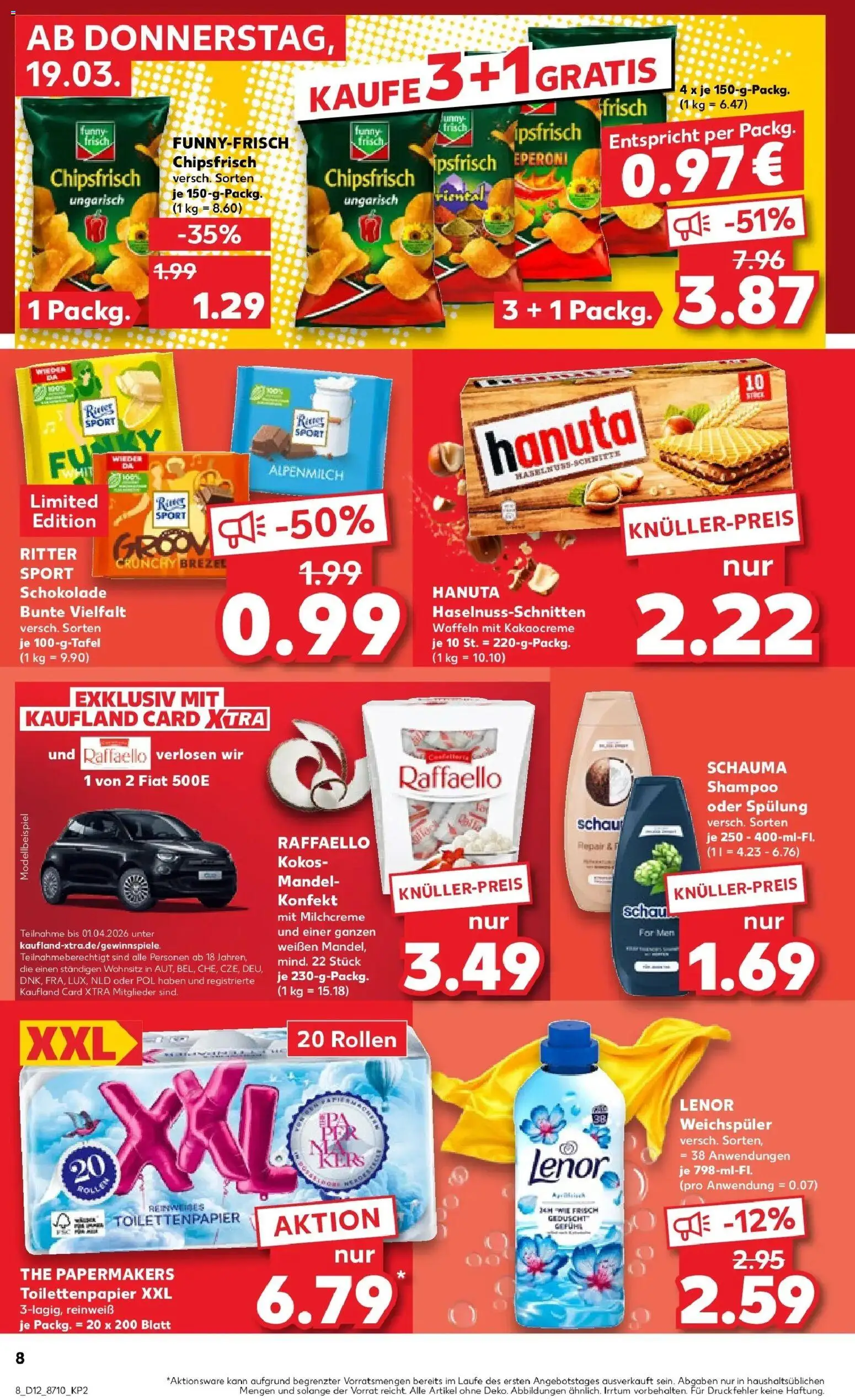 Kaufland Prospekt Alsdorf	 – gültig ab 19.03.2026 | Seite: 8 | Produkte: Raffaello, Ritter sport, Spülung, Chips