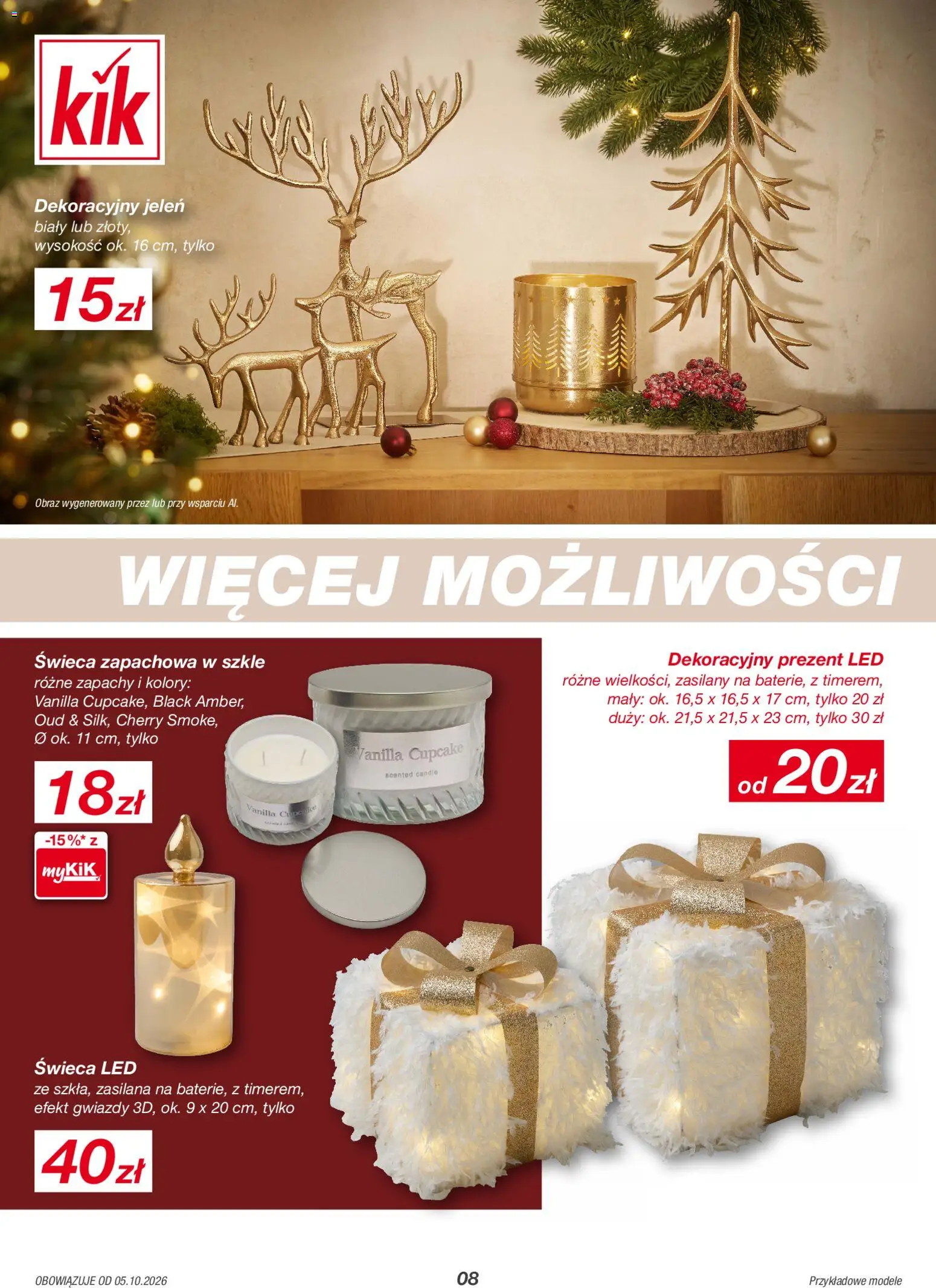 Kik gazetka od 05.10.2026 | Strona: 8 | Produkty: Świeca, Jeleń