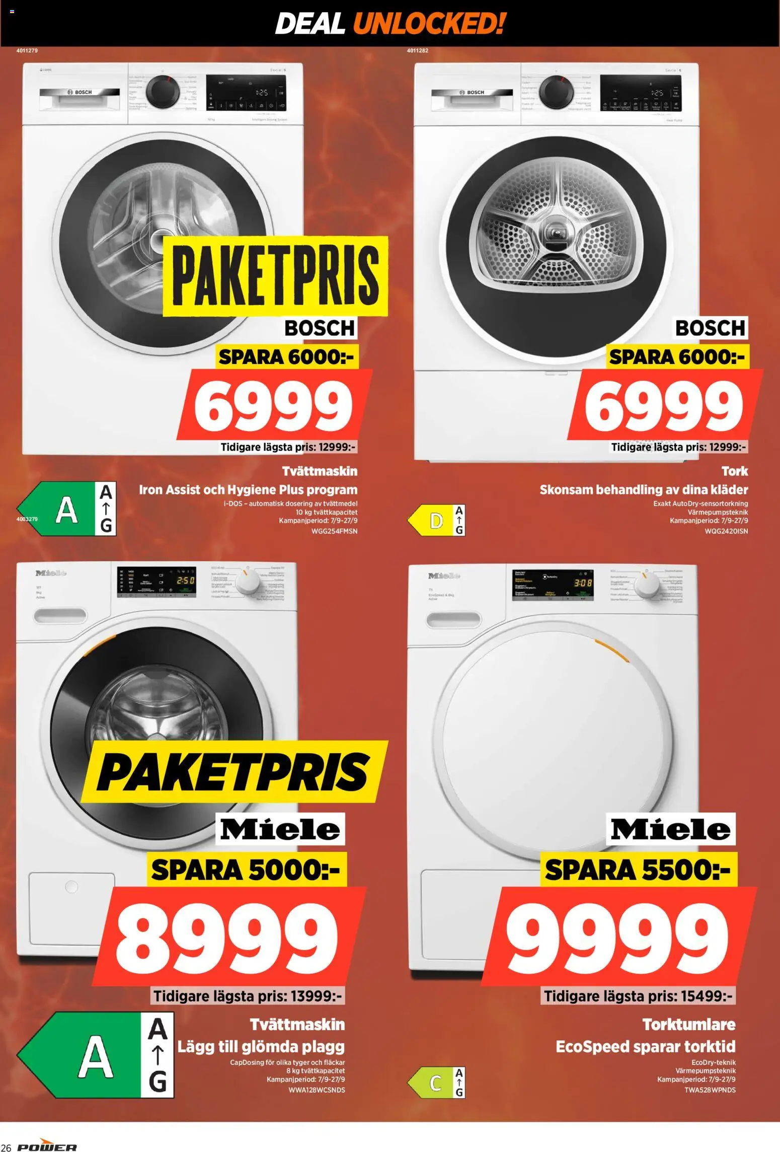 Power reklamblad aktuell från 07/09/2026 | Sida: 26 | Produkter: Tvättmedel, Kläder, Tvättmaskin, Torktumlare