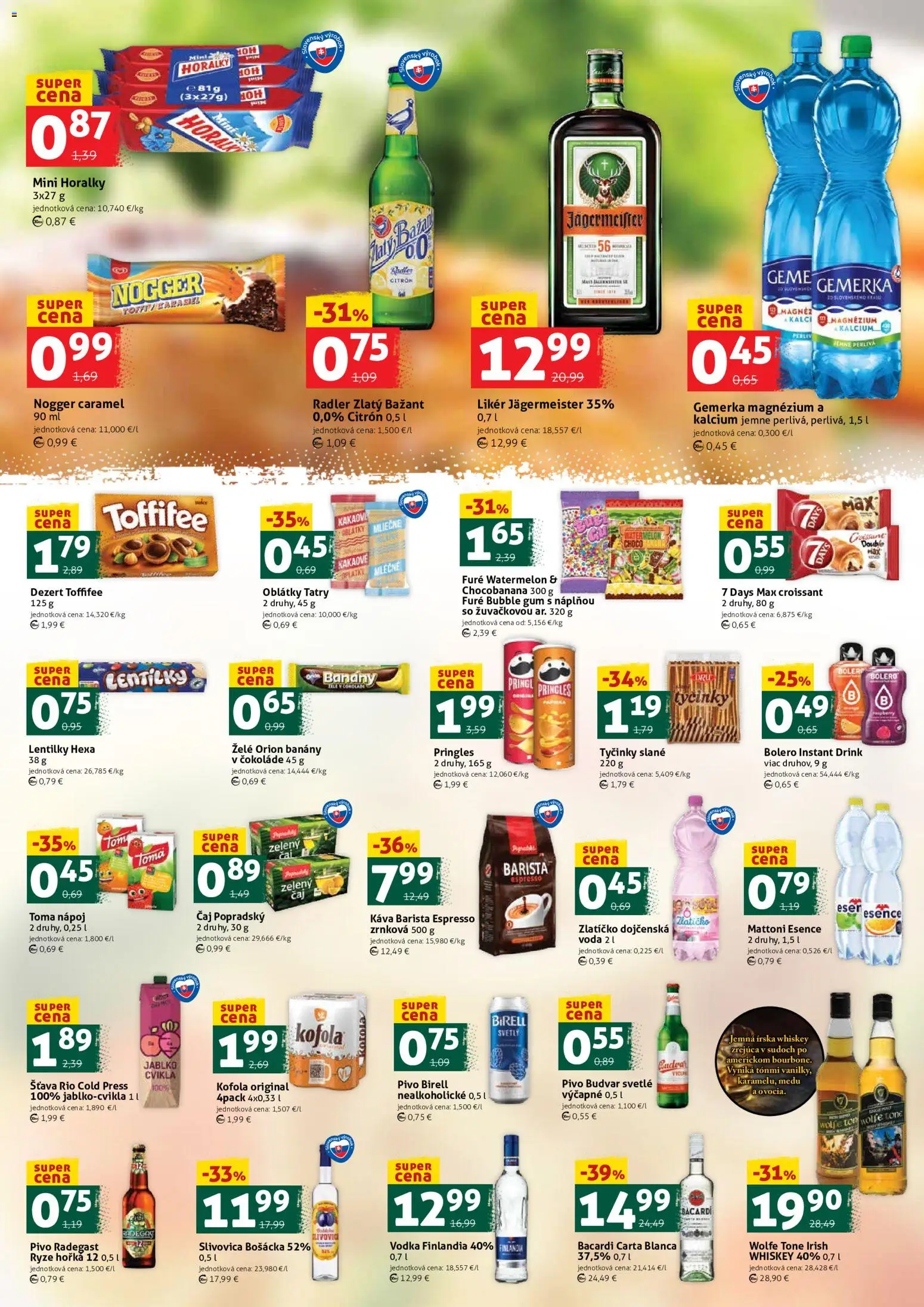 Nové COOP Jednota akcie – leták je platný od 07.08.2026 | Strana: 3 | Produkty: Birell, Banány, Čaj, Kofola