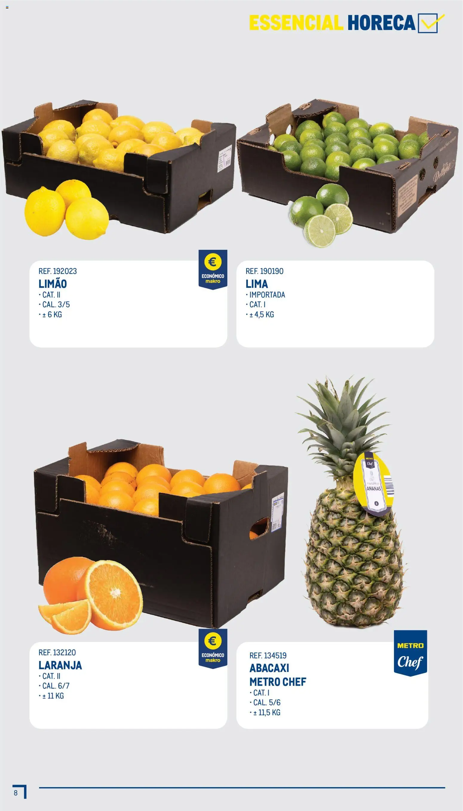 Makro Guia Essenciais │ válido de 12/10/2026 | Página: 8 | Produtos: Ananás, Abacaxi, Lima