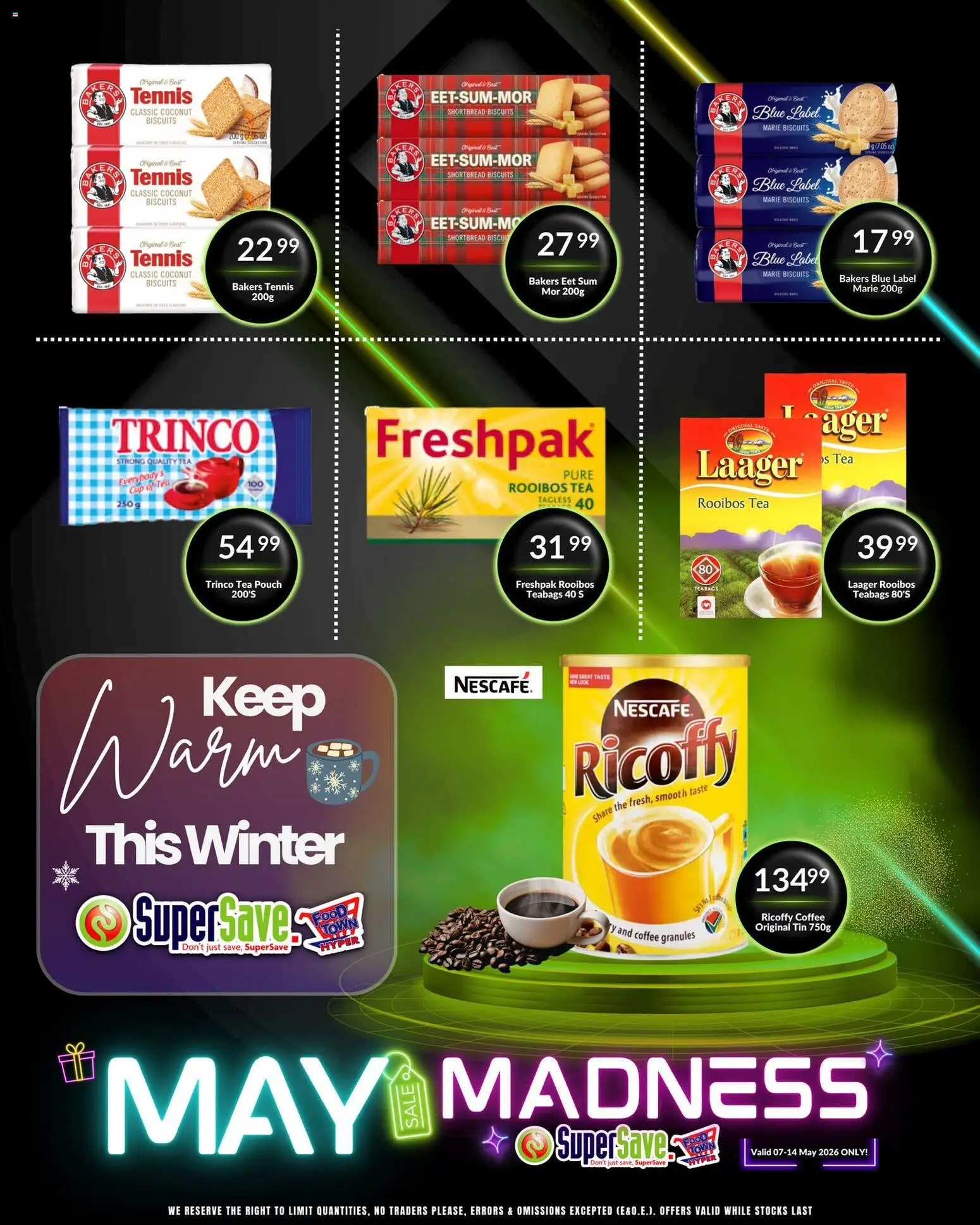 New Super Save catalogue – valid from 07.05.2026 | Page: 12 | Products: Biscuits, Coffee, Tea