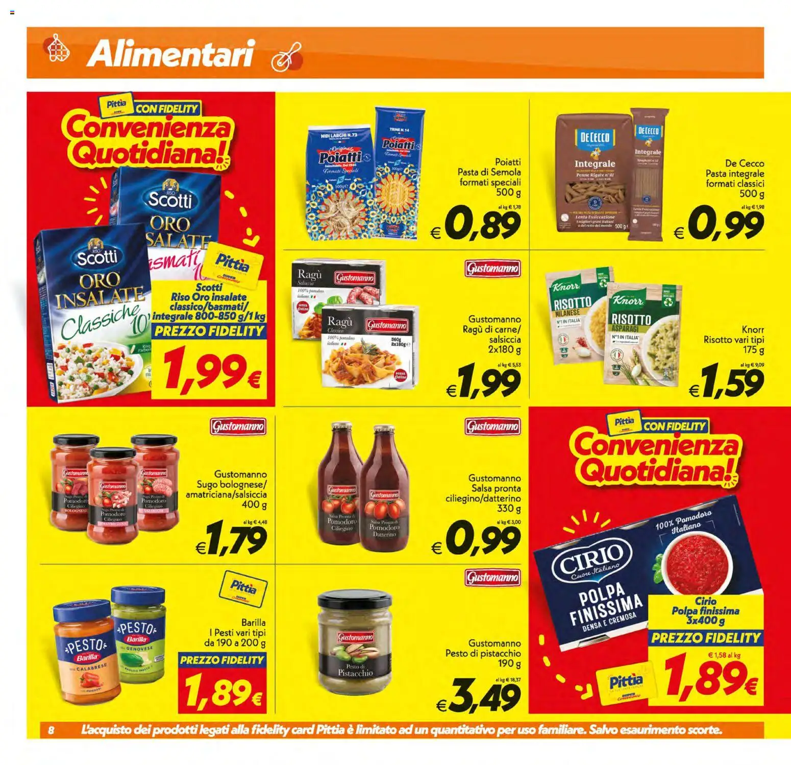 Volantino SuperConveniente del 01/09/2026 | Pagina: 8 | Prodotti: Salsa, Salsiccia, Barilla, Pesto