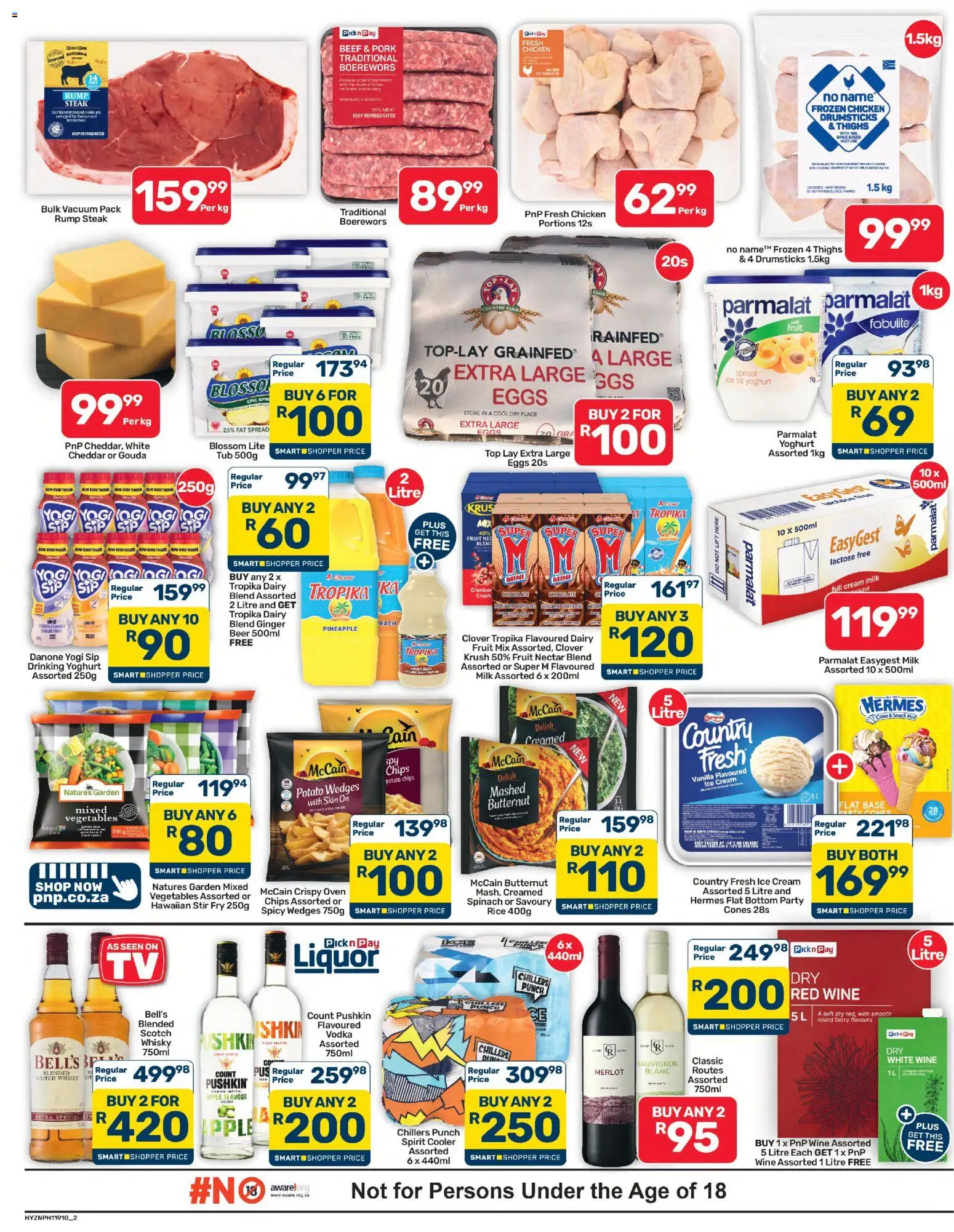 New Pick n Pay catalogue – valid from 25/07/2026 | Page: 2 | Products: Chocolate, Chicken, Beef, Cream
