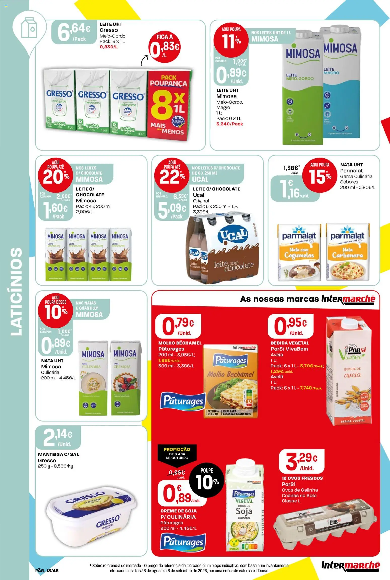 Intermarché folheto │ válido de 08/10/2026 | Página: 18 | Produtos: Soja, Aveia, Sal, Creme