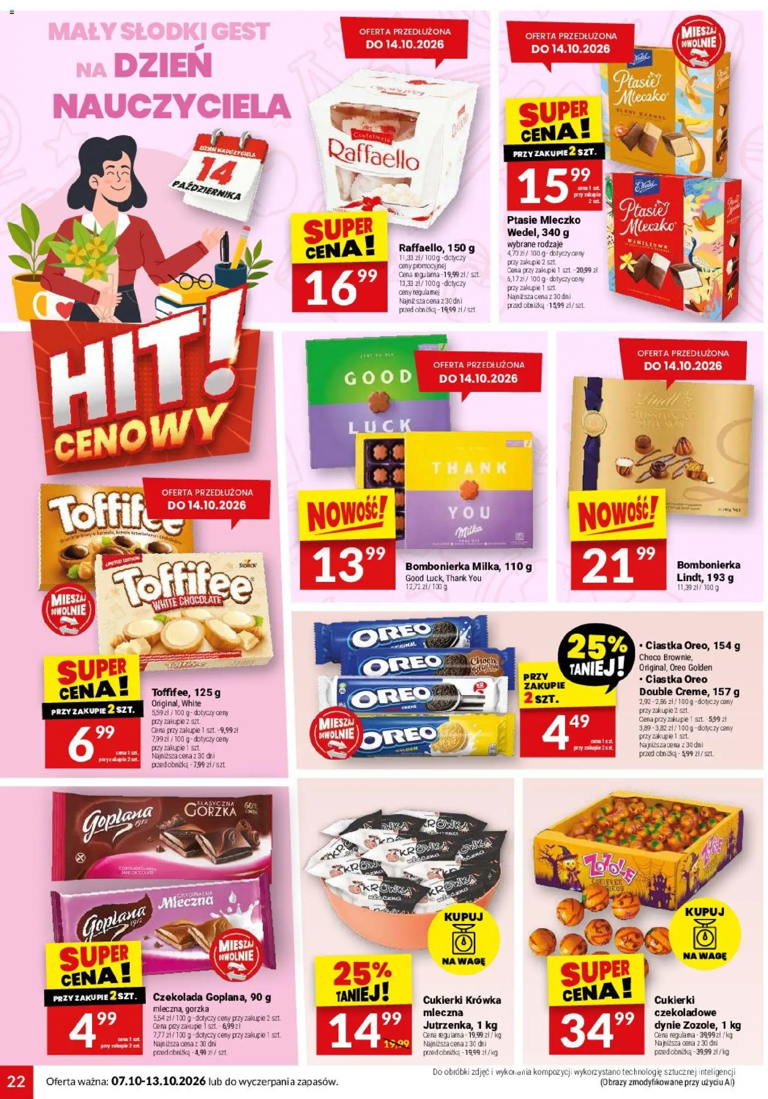 Twój Market gazetka od 07.10.2026 | Strona: 22 | Produkty: Toffifee, Ciastka Oreo, Czekolada, Cukierki