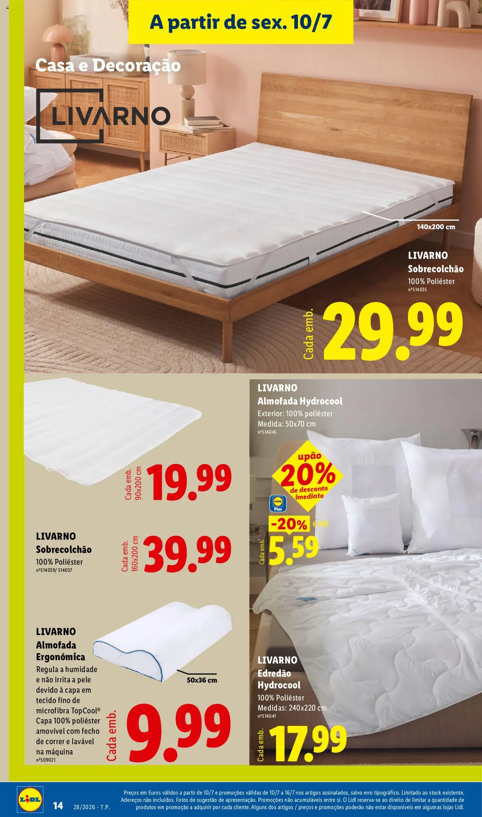 Lidl Novidades │ válido de 06/07/2026 | Página: 14 | Produtos: Almofada