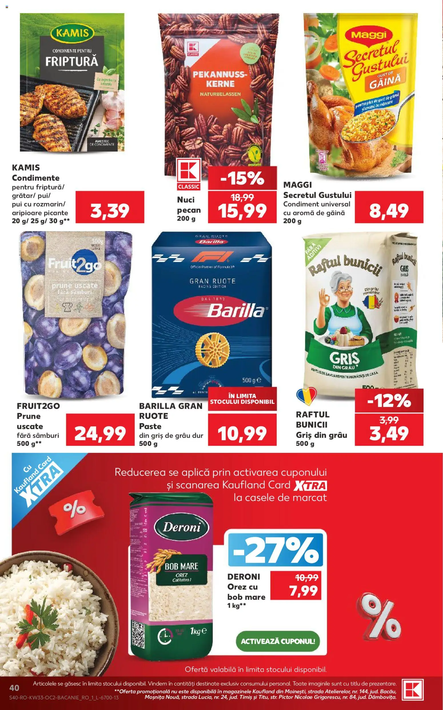 Noul catalog Kaufland – valabil de la 12.08.2026 | Pagină: 40 | Produse: Aplică, Pui, Paste, Nuci