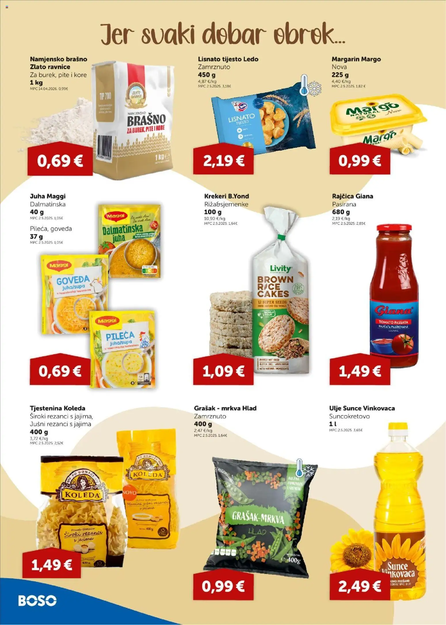 Boso katalog | vrijedi od 30.07.2026 | Stranica: 6 | Proizvodi: Rezanci, Tjestenina, Lisnato tijesto, Brašno