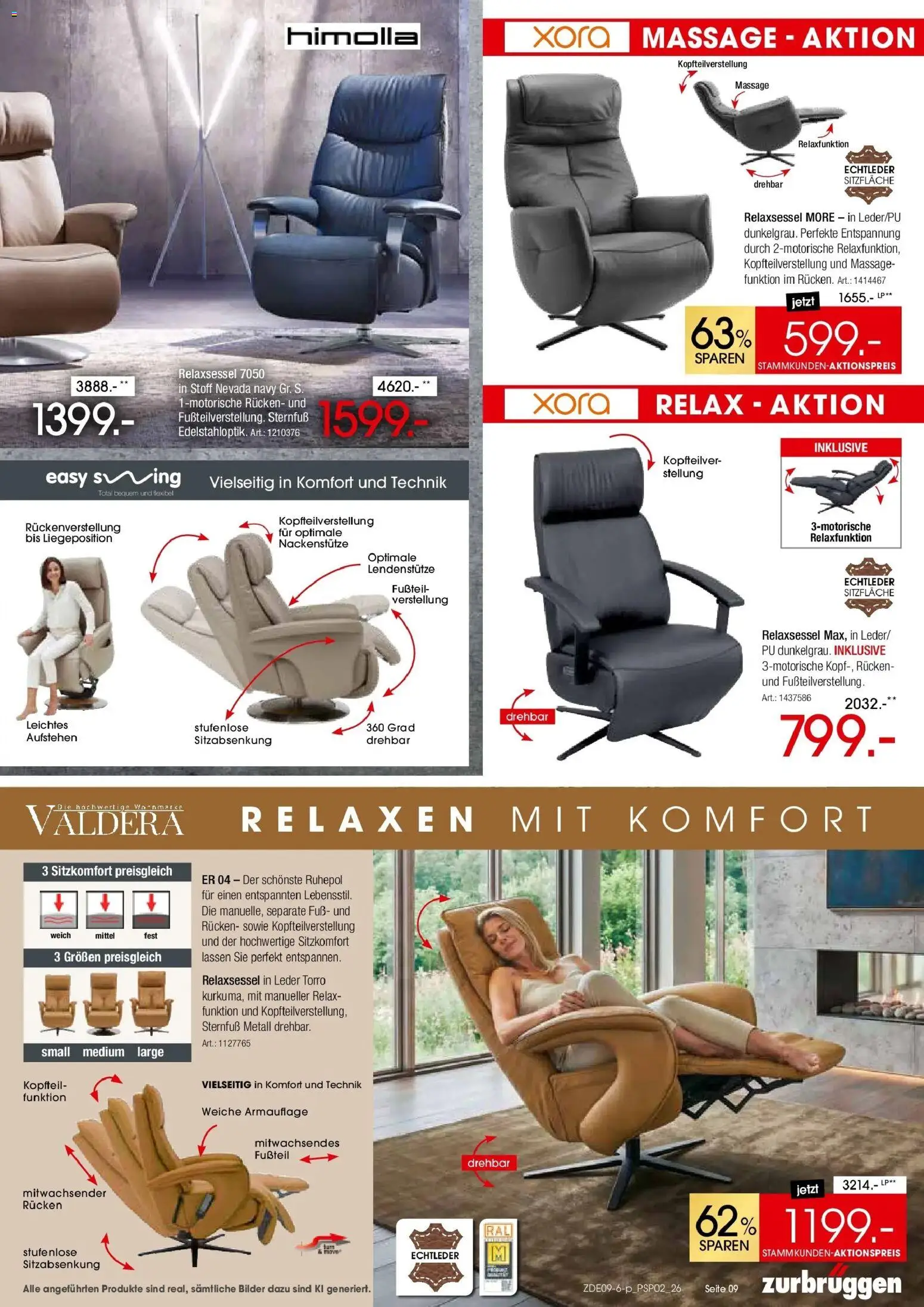 Zurbrüggen - Zurbrüggen: Polstermöbel Spezial (ab 19.09.2026) zum Blättern | Seite: 9 | Produkte: Relaxsessel, Bilder