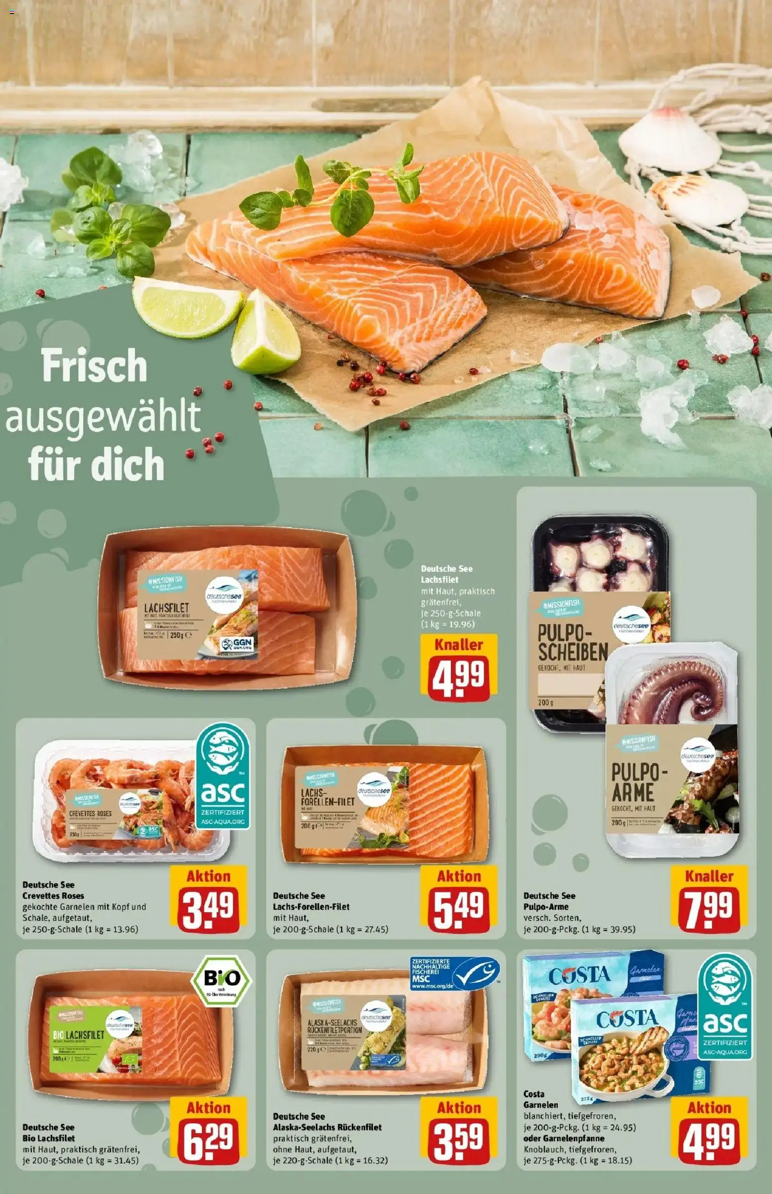 REWE Prospekt ab 12.10.2026 zum Blättern » Angebote | Seite: 14 | Produkte: Garnelen, Lachs