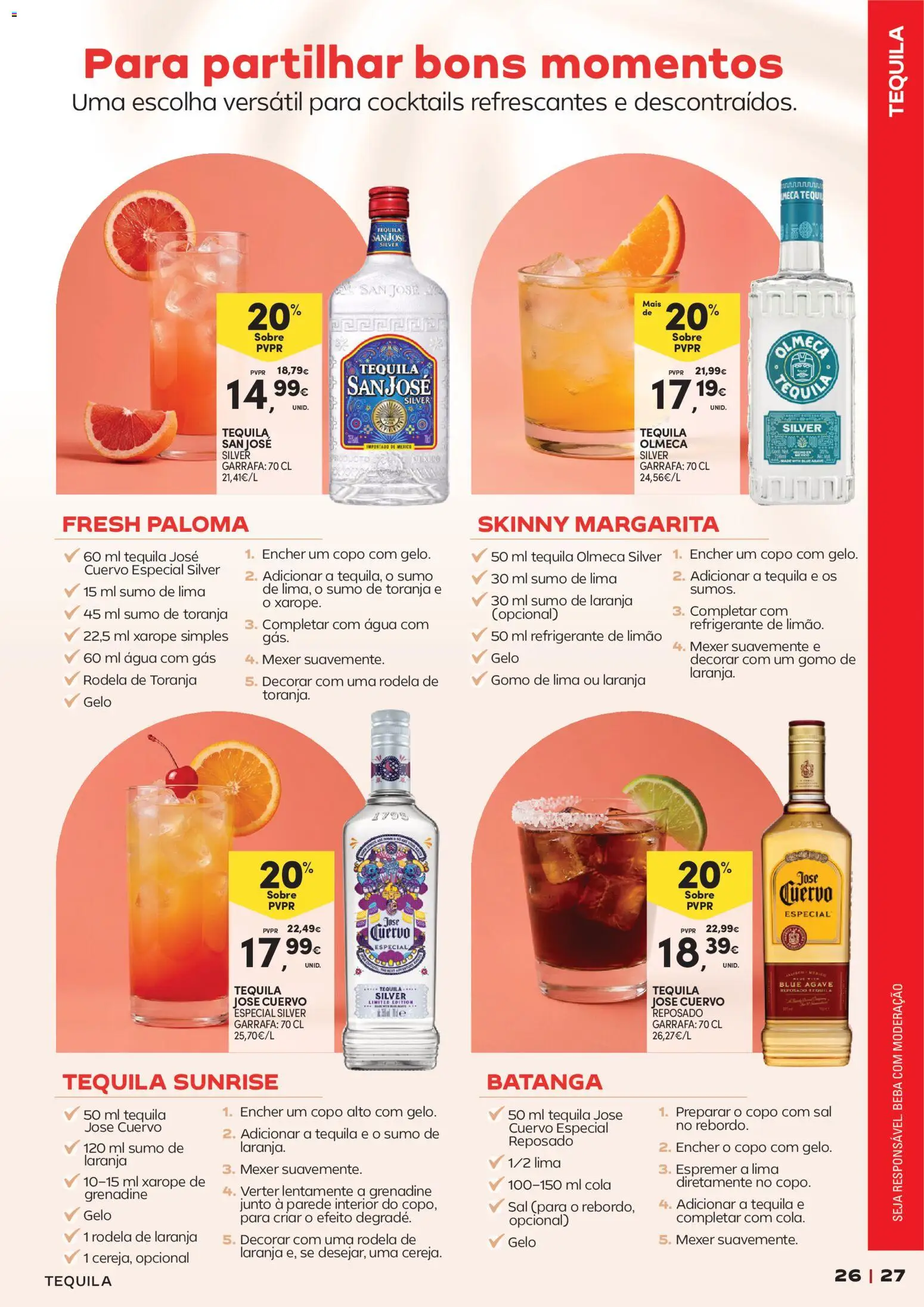 Continente - Cocktails │ válido de 14/07/2026 | Página: 27 | Produtos: Agua, Refrigerante, Tequila, Xarope