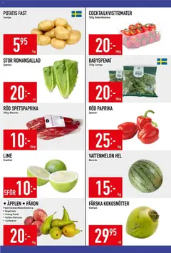 Matdax erbjudanden - Förhandsvisning av reklamblad från butik Matdax aktuell från 18.05.2026 | Sida: 7 | Produkter: Babyspenat, Vattenmelon, Lime, Röd paprika